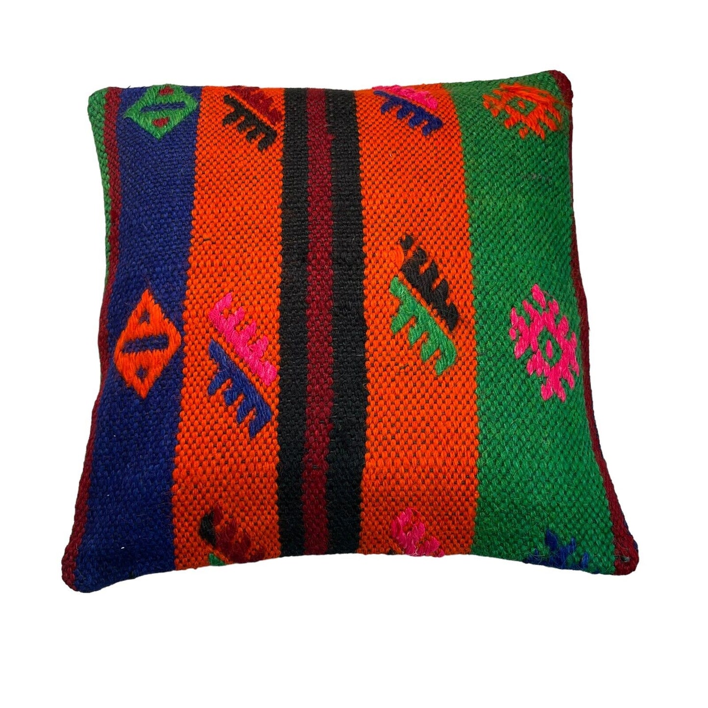 Einzigartige Kelim-Kissen,Turkish Kilim Pillow,16'×16'   Funda De Cojín Kilim