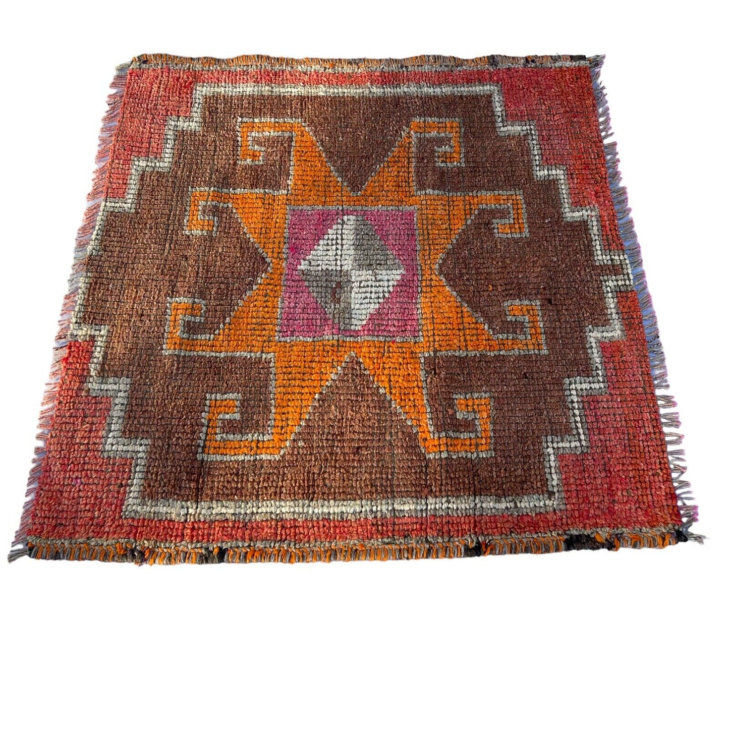 Traditional Turkish Kilim Rug,Vintage Kelim Teppich 100x100 Cm