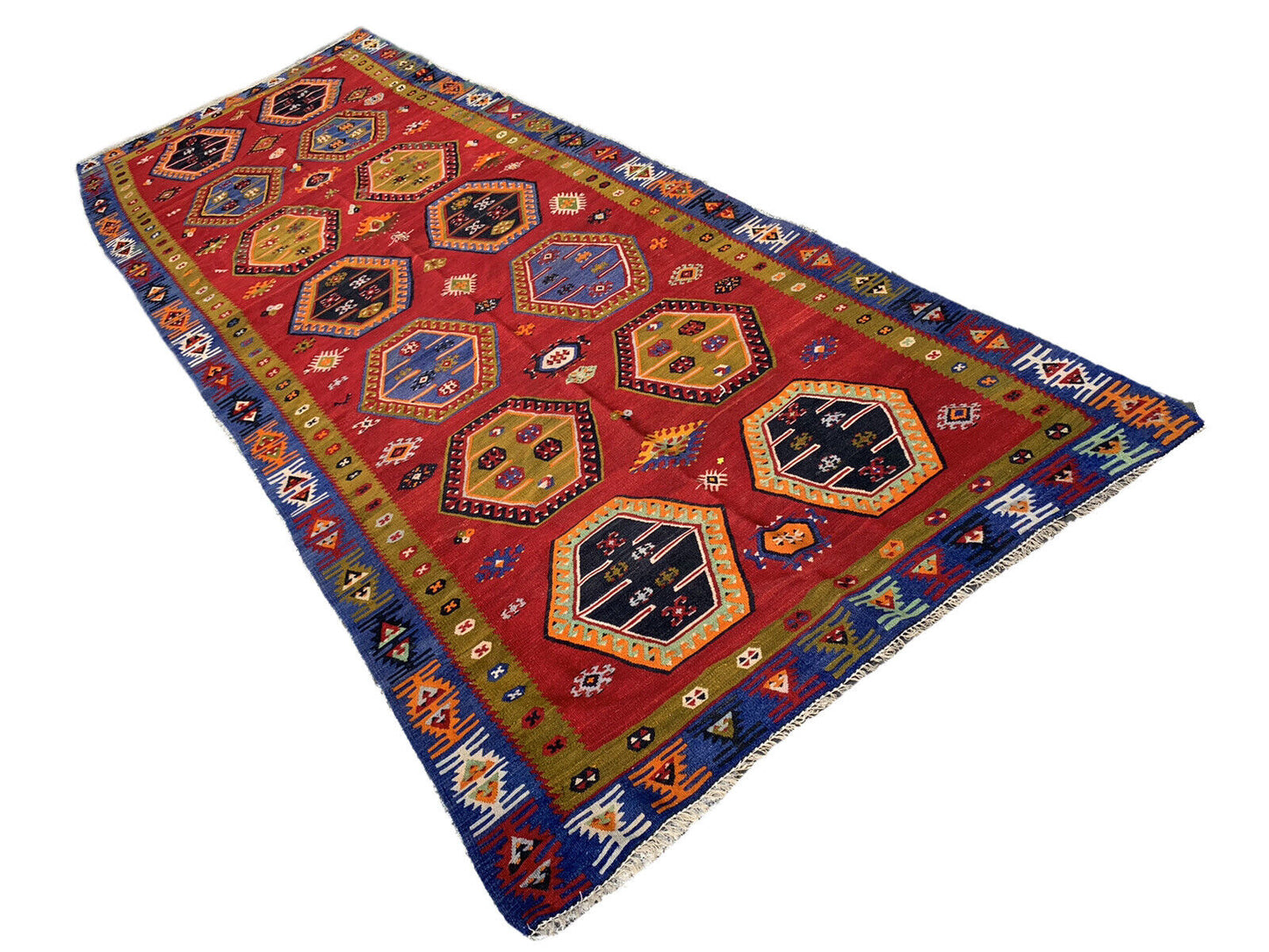 Antique Turkish Sarkisla Kilim ,Antiker Anatolia here Sarkisla Kelim 372x140 cm