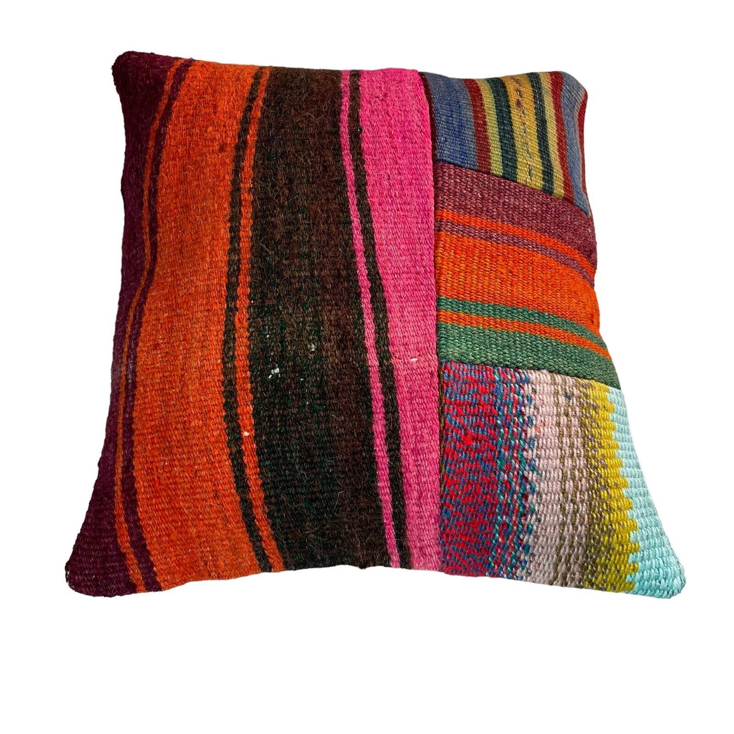 Einzigartige Kelim-Kissen,Turkish Kilim Pillow,16'×16'   Funda De Cojín Kilim