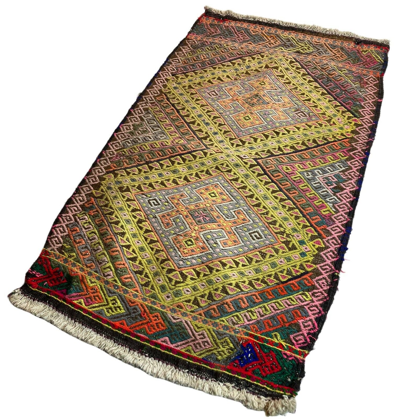 Traditionelle türkische Kelim Teppich, Vintage Turkish Kilim Rug 97X58 cm