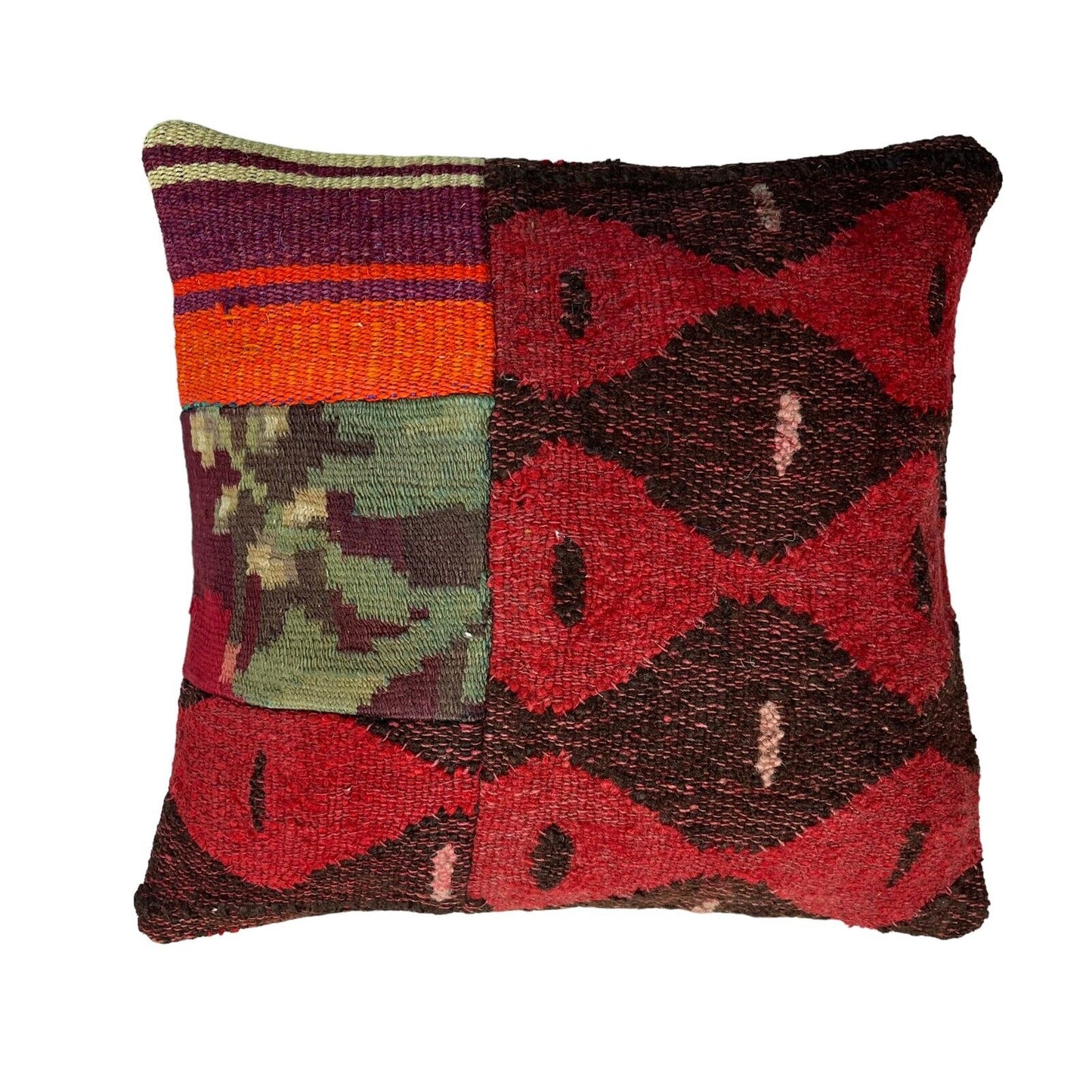 Einzigartige Kelim-Kissen,Turkish Kilim Pillow,16'×16'   Funda De Cojín Kilim