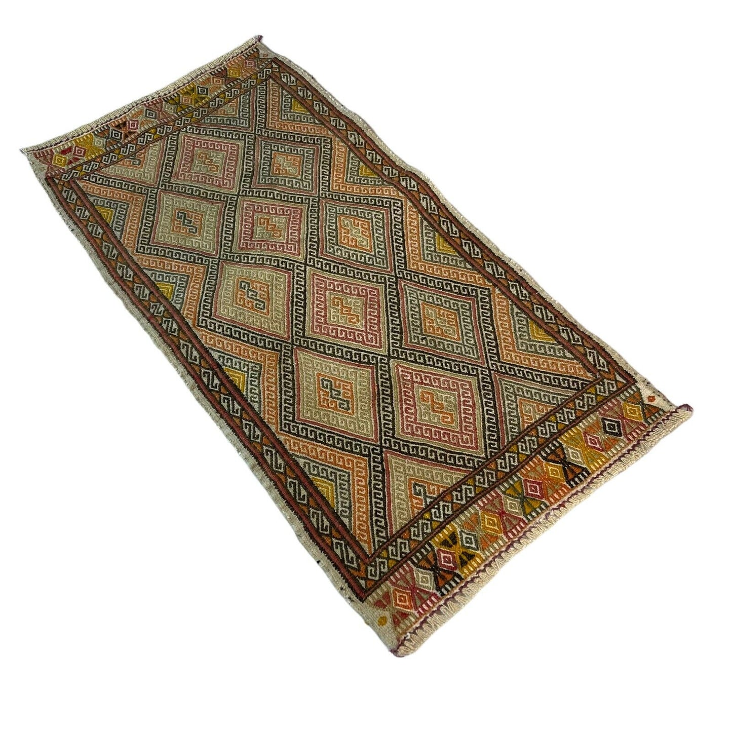 Traditionelle türkische Kelim Teppich, Vintage Turkish Kilim Rug 84X42 cm