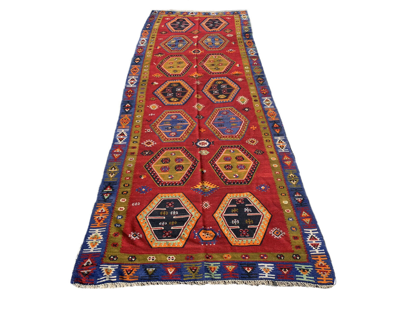 Antique Turkish Sarkisla Kilim ,Antiker Anatolia here Sarkisla Kelim 372x140 cm