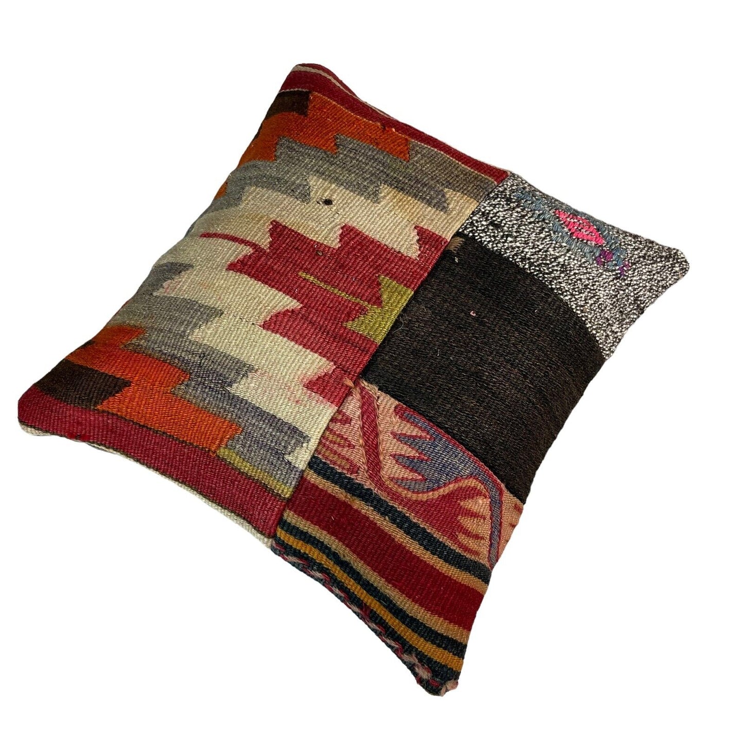 Kilim Housse de coussin 40x40 cm old vintage antique Kelim Coussin Boho Country