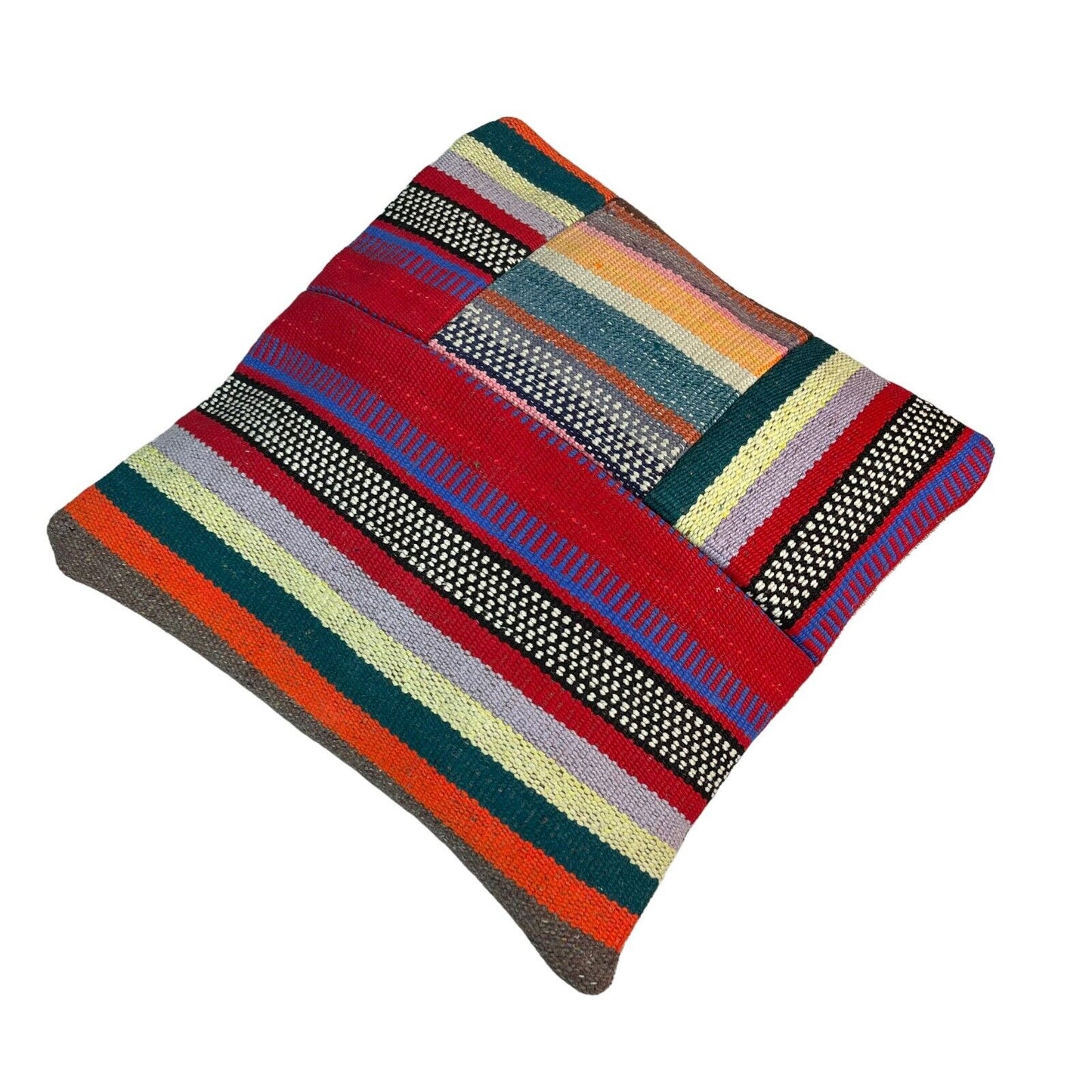 Einzigartige Kelim-Kissen,Turkish Kilim Pillow,16'×16'   Funda De Cojín Kilim