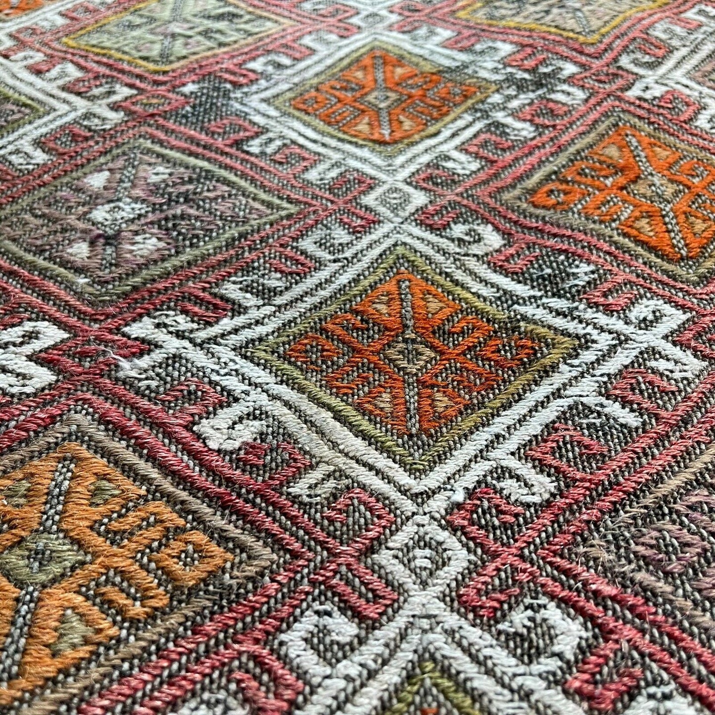 Traditionelle türkische Kelim Teppich, Vintage Turkish Kilim Rug 72 X 51 Cm