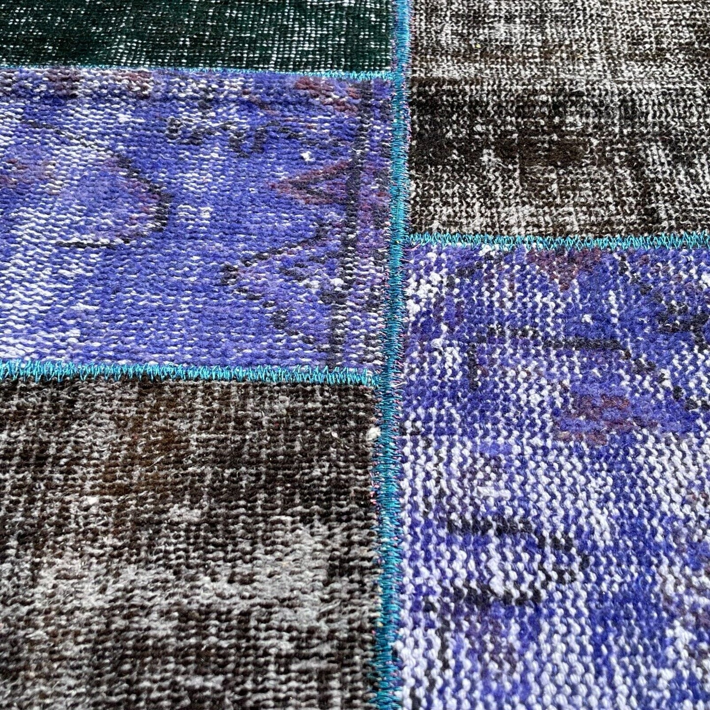 Unique Turkish Vintage Distressed  Patchwork Rug , 150 x 91 cm