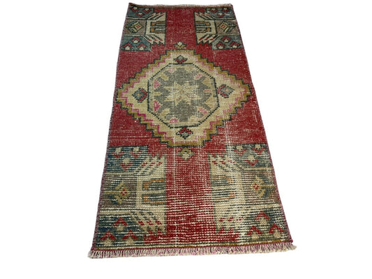 Traditionelle Vintage türkische Teppich, Vintage Turkish Rug 98 X45 cm