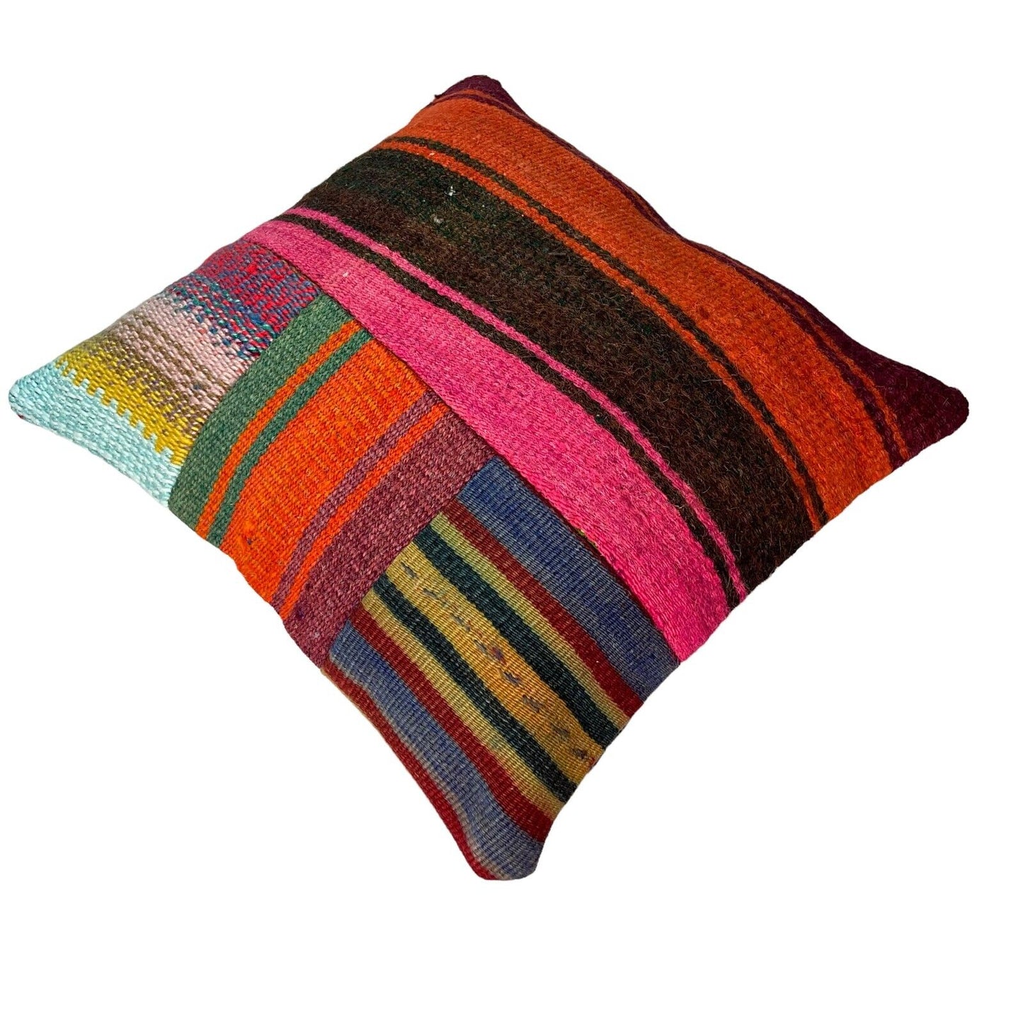 Einzigartige Kelim-Kissen,Turkish Kilim Pillow,16'×16'   Funda De Cojín Kilim