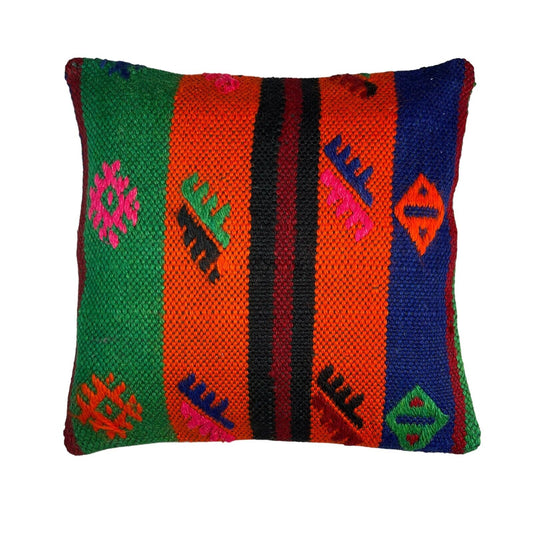 Einzigartige Kelim-Kissen,Turkish Kilim Pillow,16'×16'   Funda De Cojín Kilim