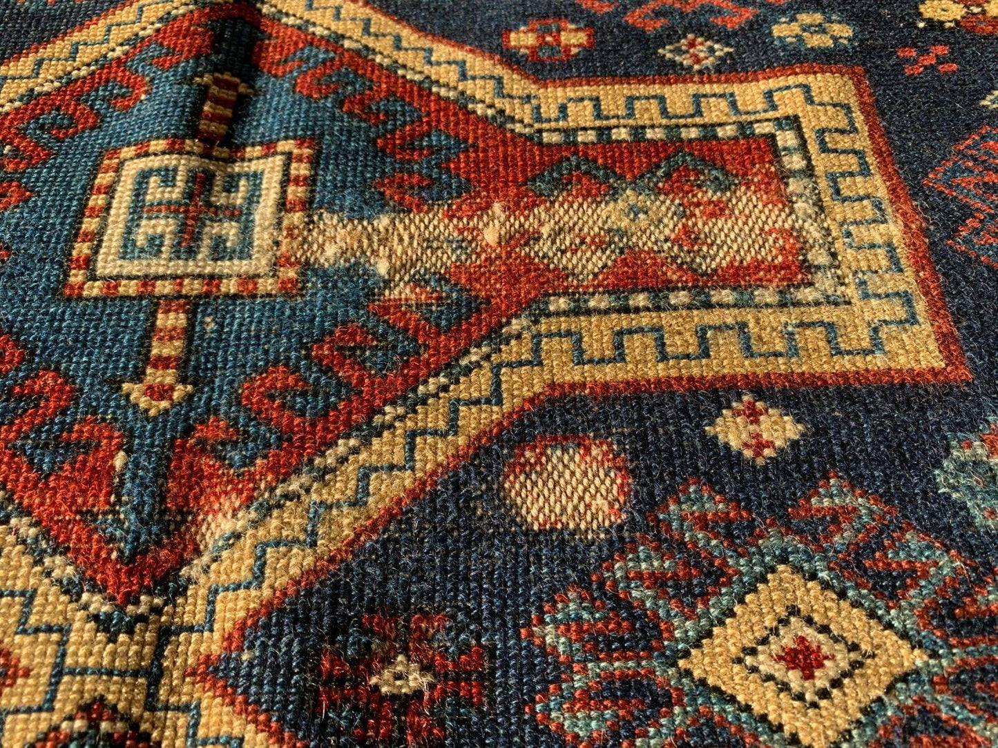 Antique Caucasian Rug,140x100 cm Kasak Antique Caucasian Rug , Caucasian Teppich