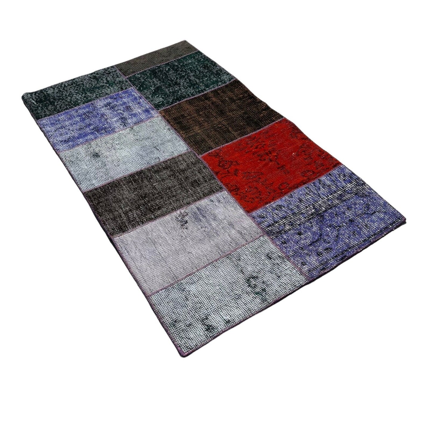 Unique Turkish Vintage Distressed  Patchwork Rug , 150 x 91 cm