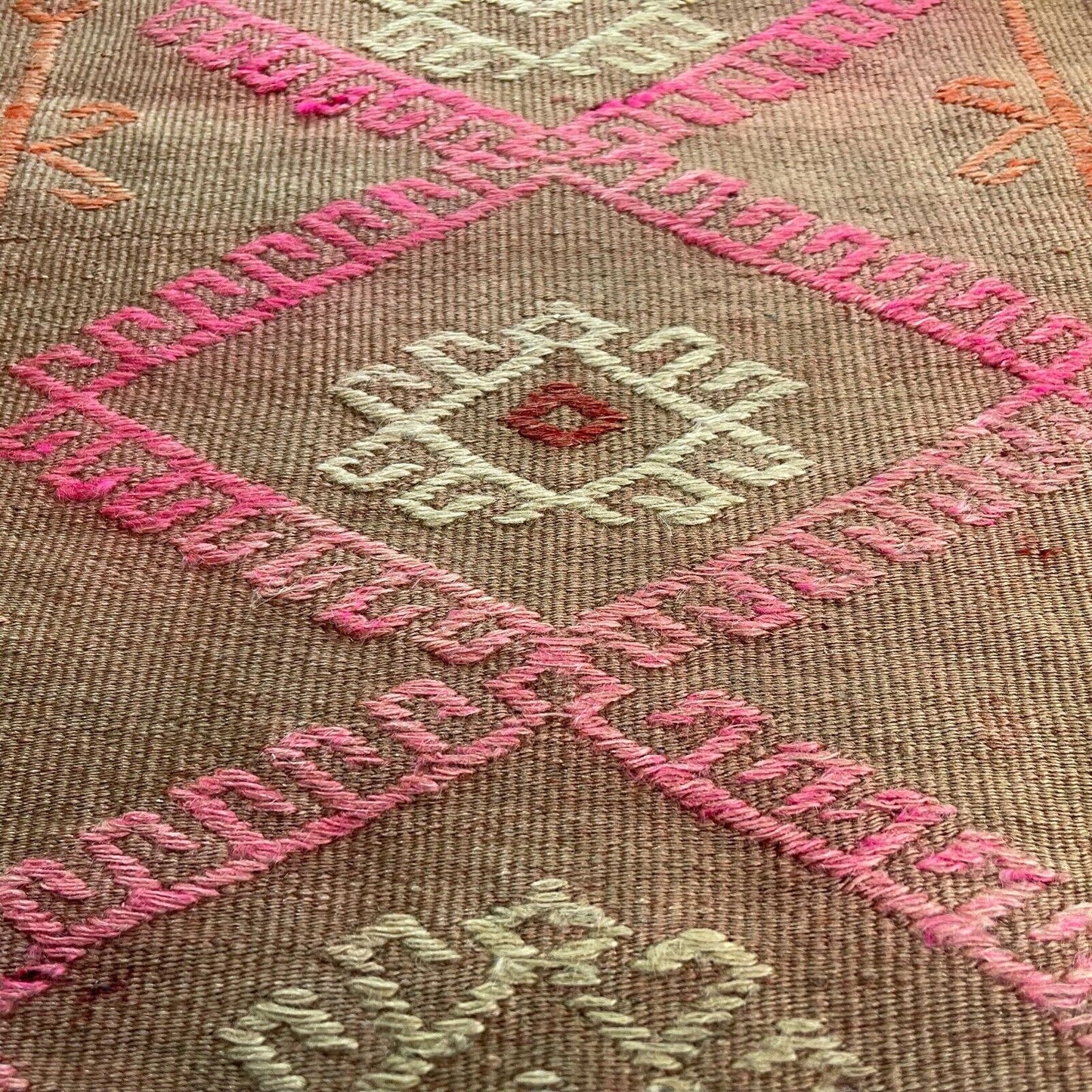 Traditionelle türkische Kelim Teppich, Vintage Turkish Kilim Rug 80 X 40 Cm