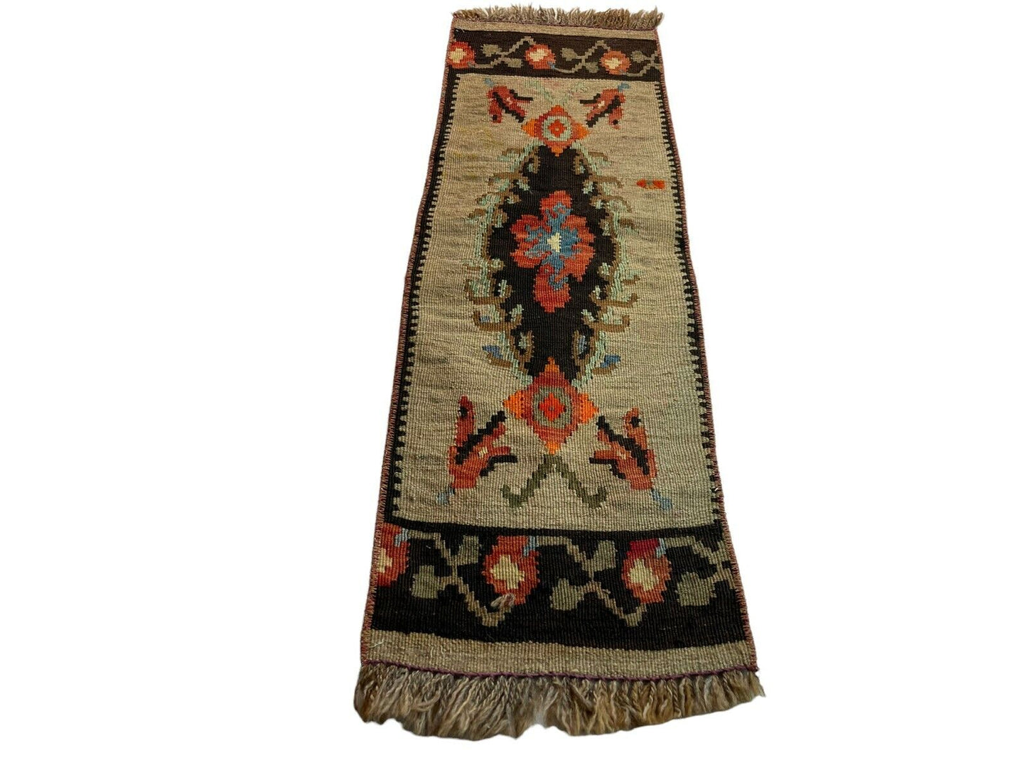 Traditionelle türkische Kelim Teppich, Vintage Turkish Kilim Rug 97X32 cm