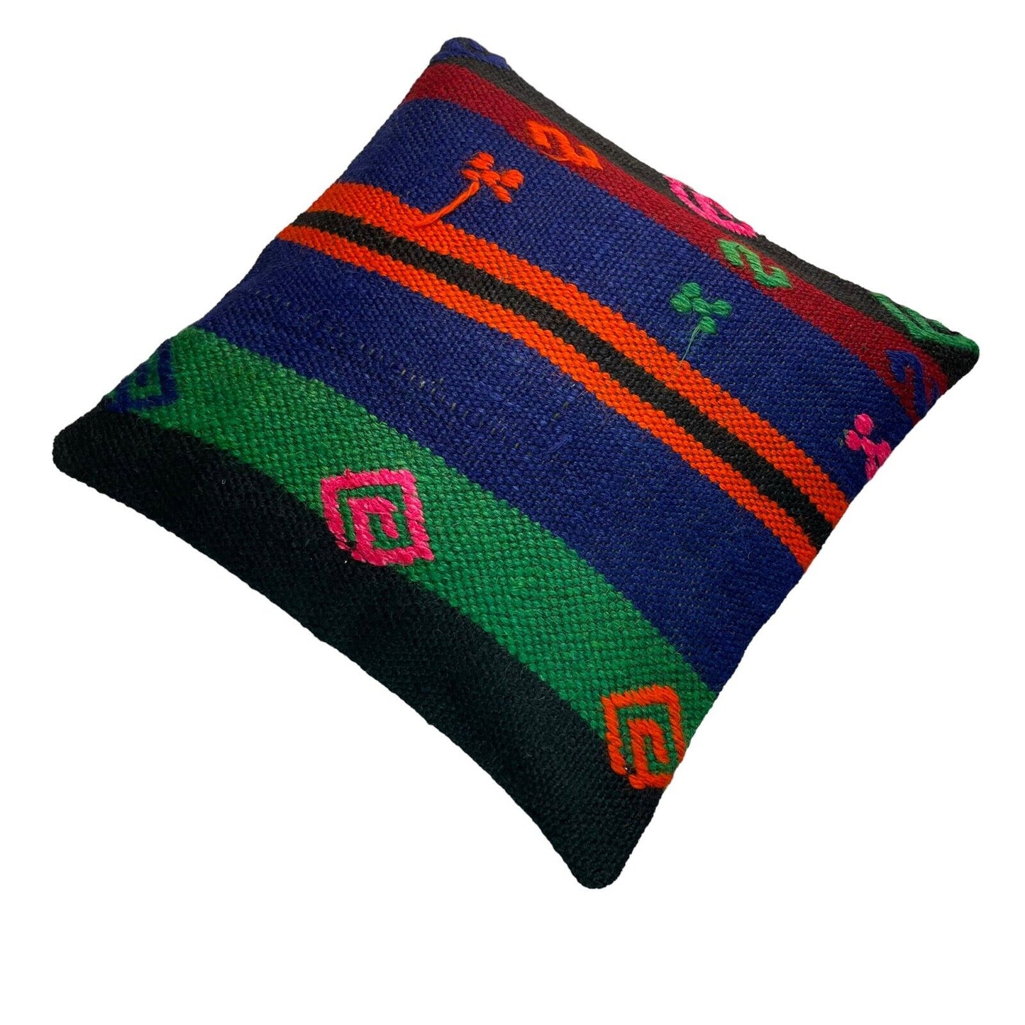 Einzigartige Kelim-Kissen,Turkish Kilim Pillow,16'×16'   Funda De Cojín Kilim