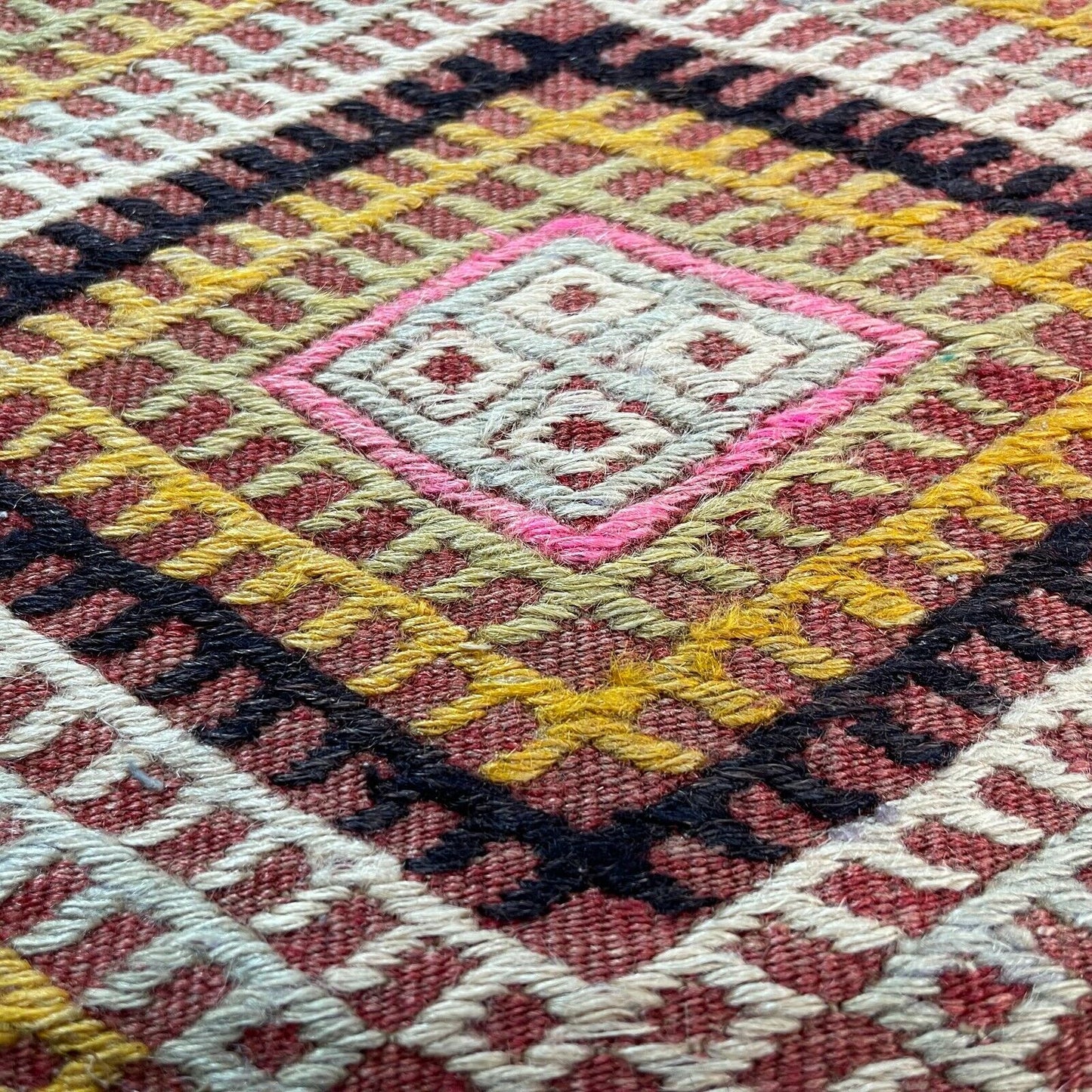 Traditionelle türkische Kelim Teppich, Vintage Turkish Kilim Rug 87 x 44 cm