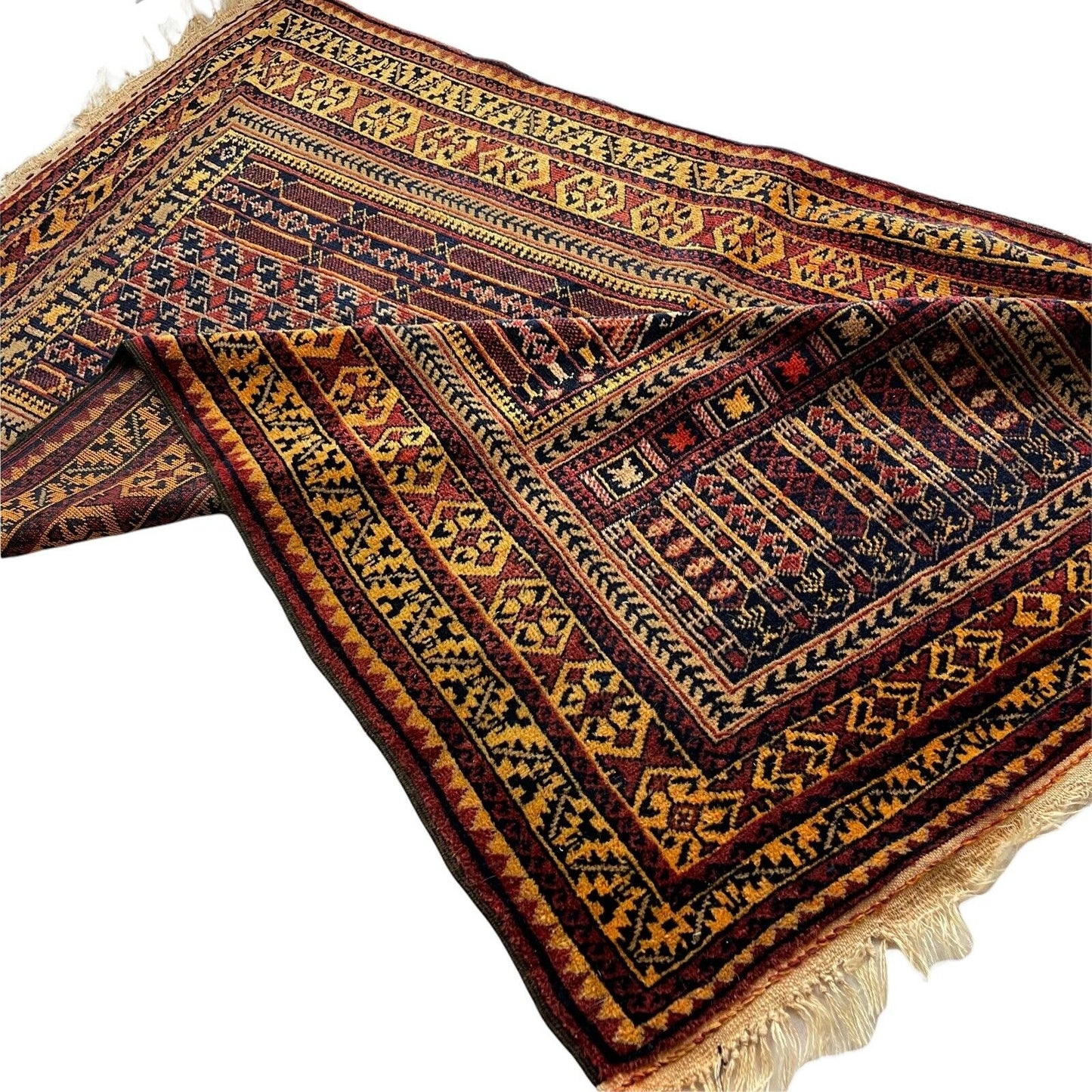 Vintage Afghan Belouch Teppich, Vintage Wolle Landhaus Teppich 140 X 86 Cm