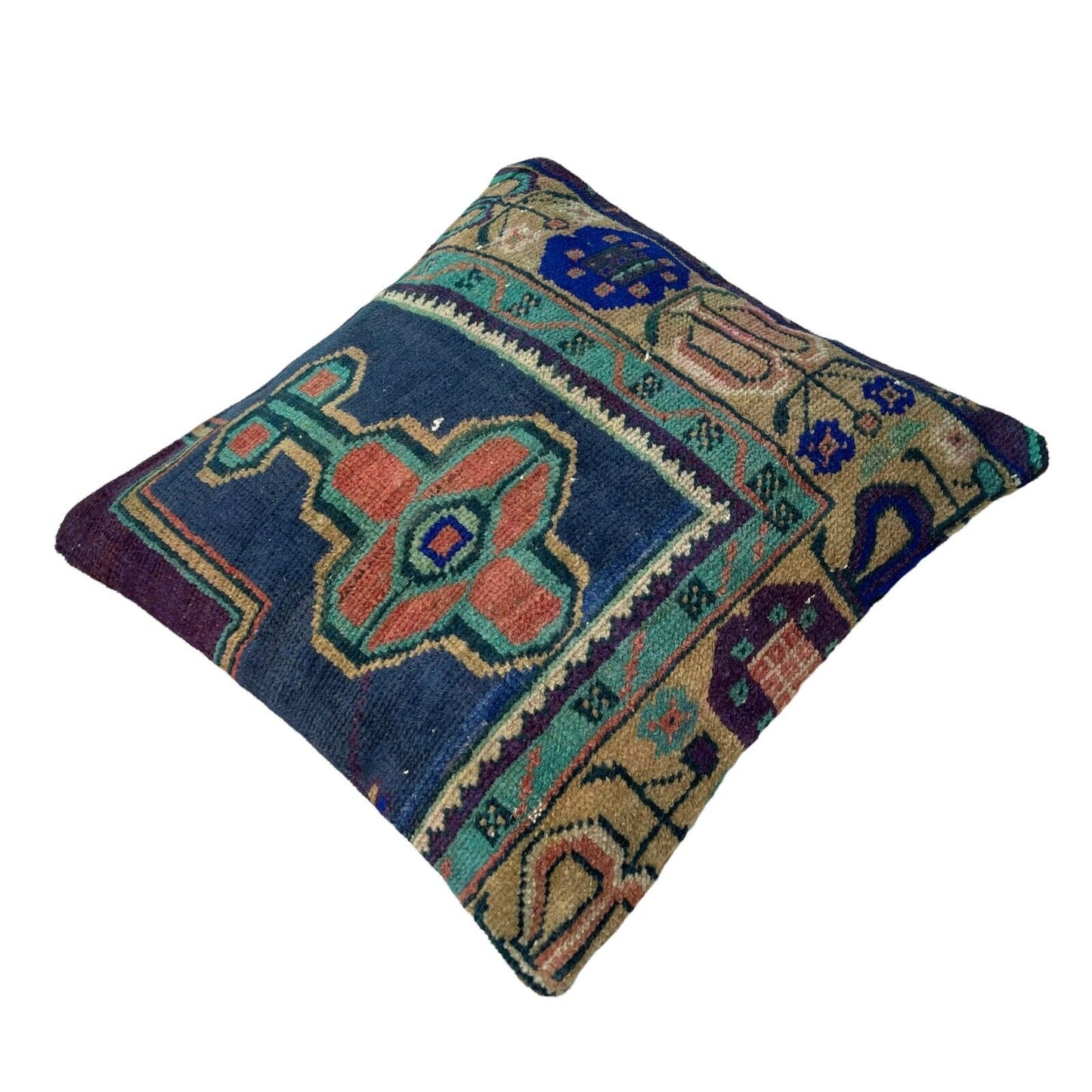 45x45 cm  , Vintage Teppich Kissenbezug , Vintage Rug Cushion Cover