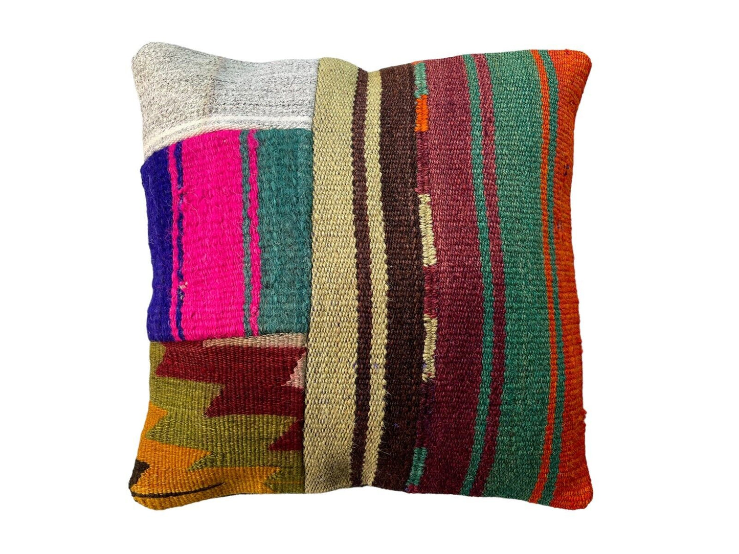 Einzigartige Kelim-Kissen,Turkish Kilim Pillow,16'×16'   Funda De Cojín Kilim