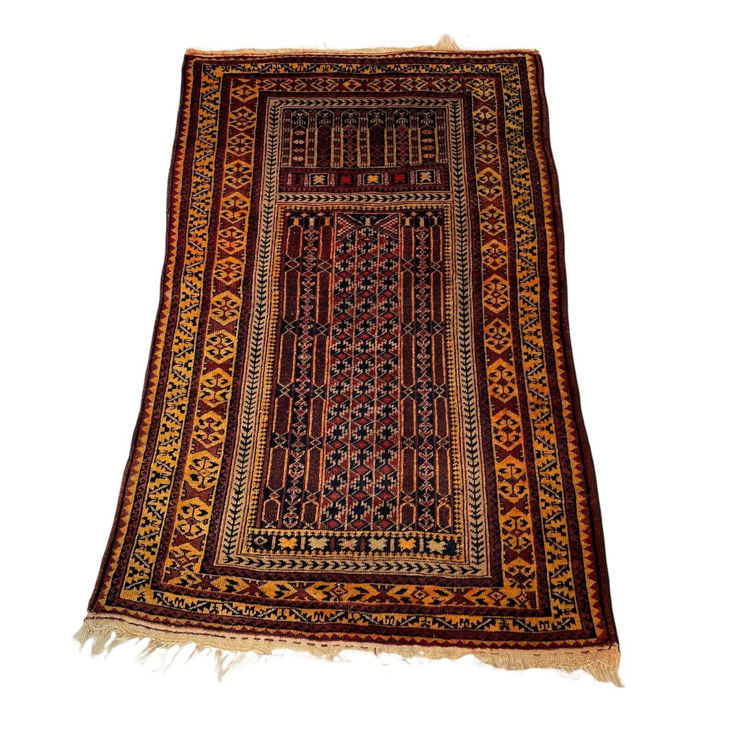 Vintage Afghan Belouch Teppich, Vintage Wolle Landhaus Teppich 140 X 86 Cm