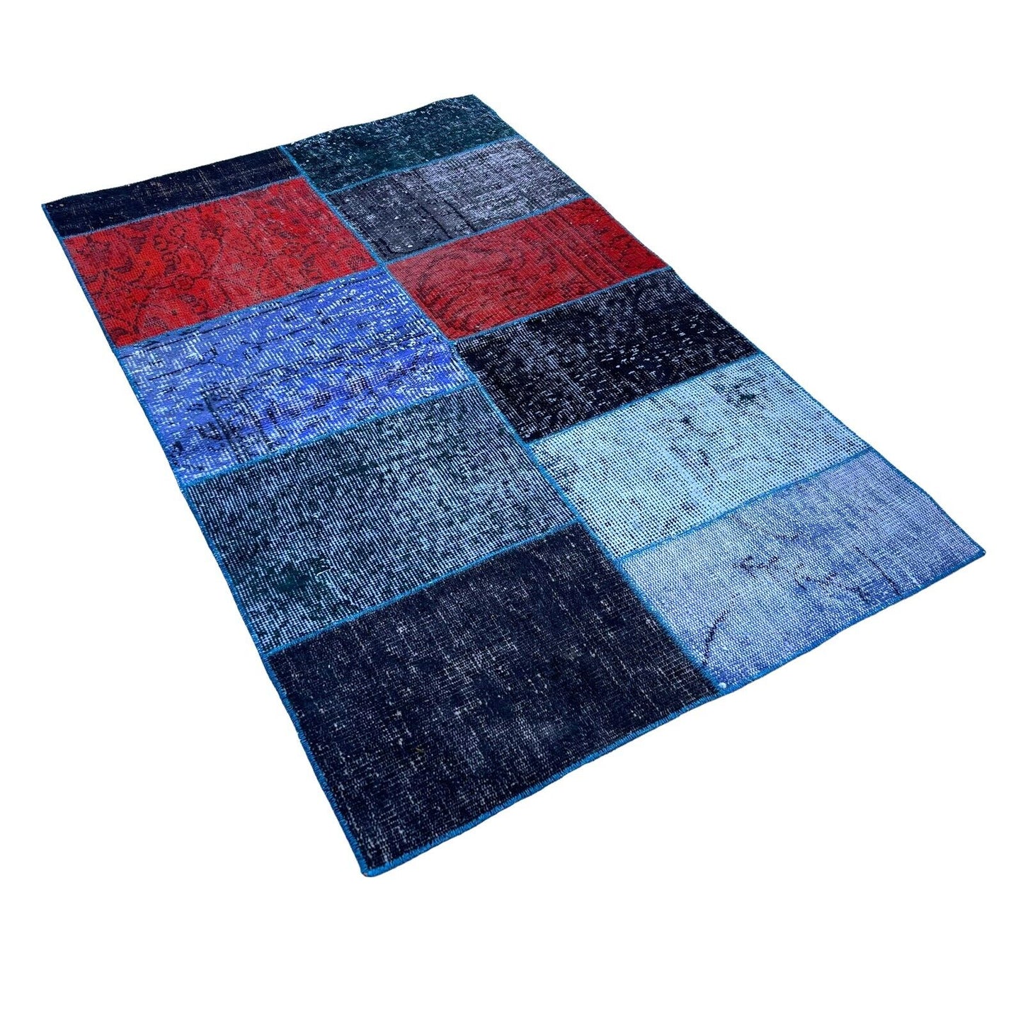 Unique Turkish Vintage Distressed  Patchwork Rug , 150 x 91 cm