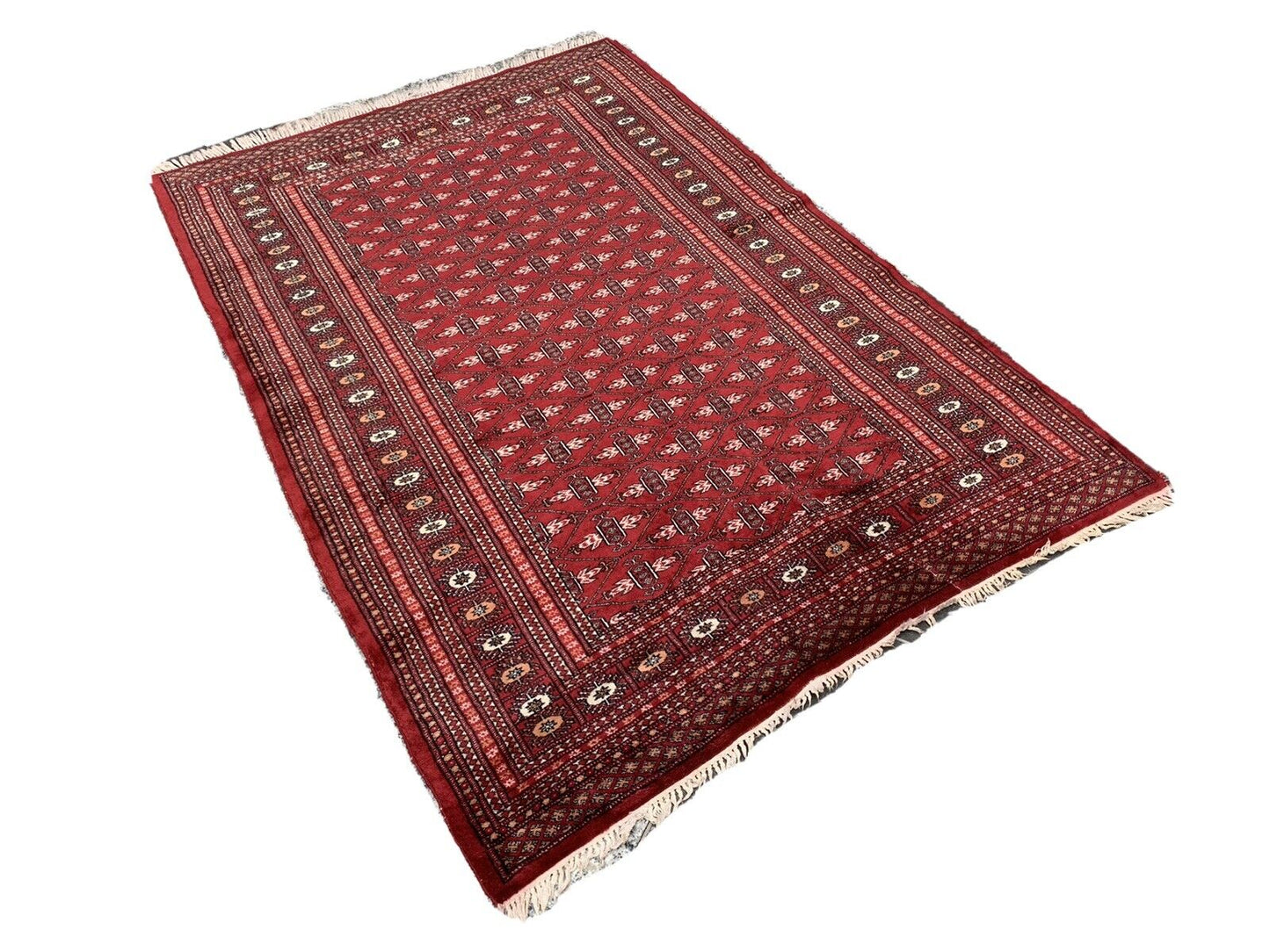 Feiner Handgeknüpfter Orientteppich Turkman Buchara Yomut 190x120cm Tapis