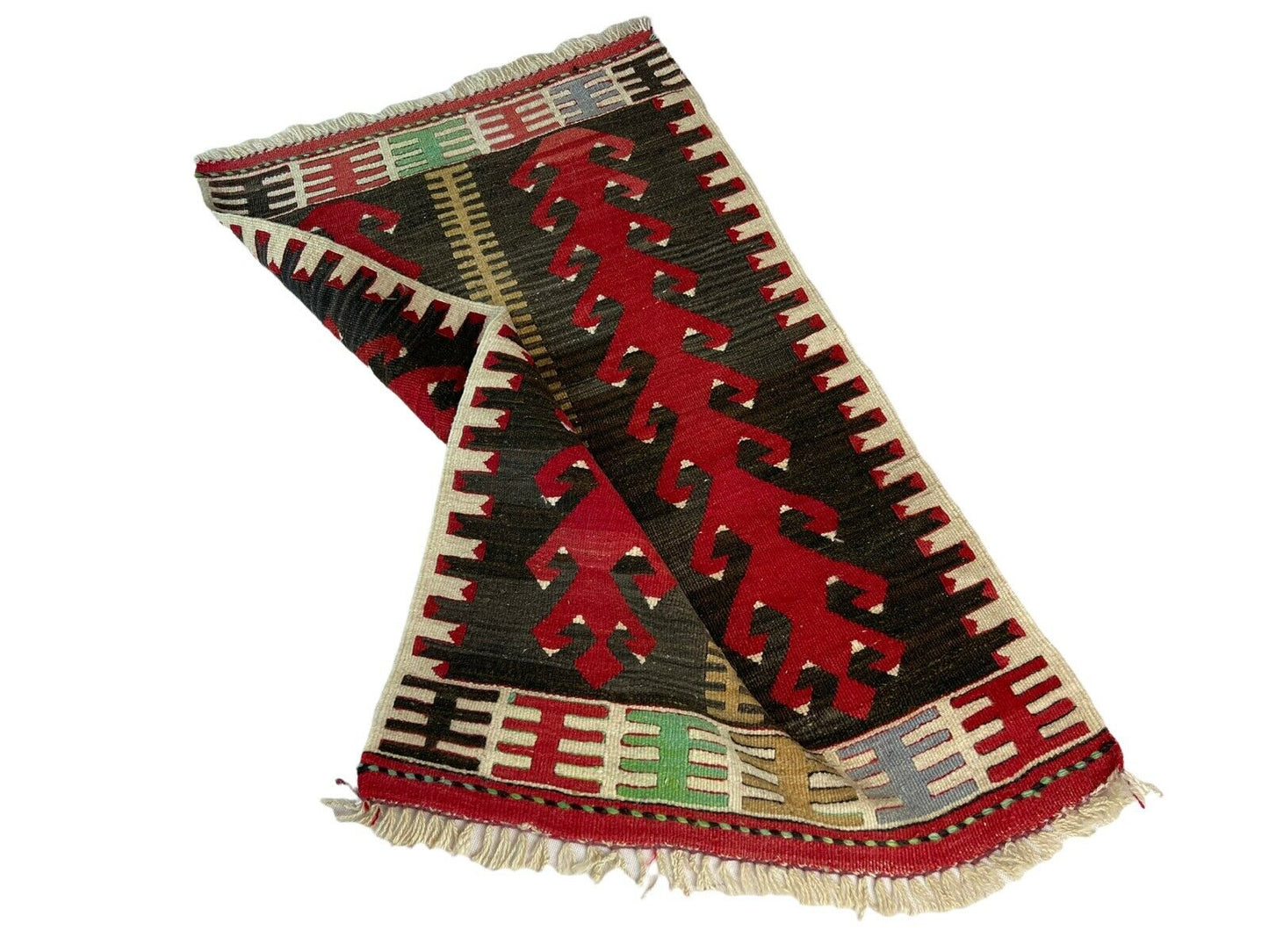 Traditionelle türkische Kelim Teppich, Vintage Turkish Kilim Rug 88 X 54 cm