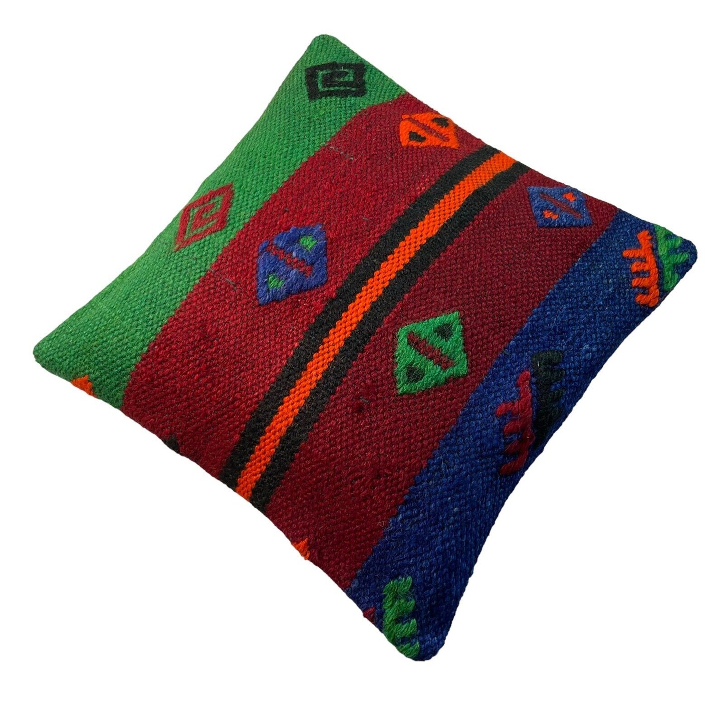 Einzigartige Kelim-Kissen,Turkish Kilim Pillow,16'×16'   Funda De Cojín Kilim