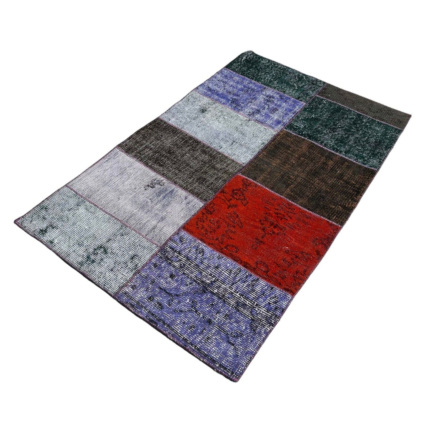 Unique Turkish Vintage Distressed  Patchwork Rug , 150 x 91 cm