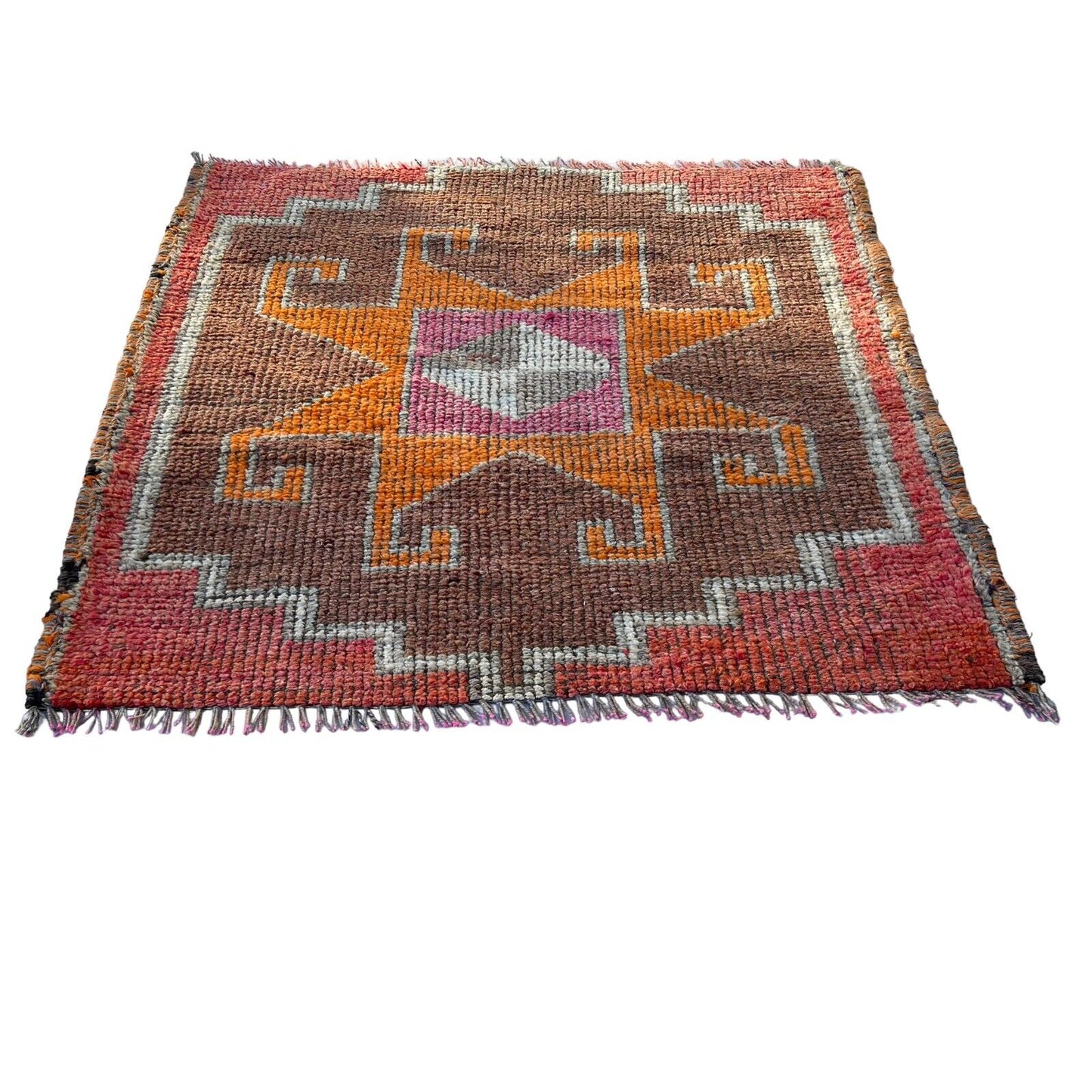 Traditional Turkish Kilim Rug,Vintage Kelim Teppich 100x100 Cm