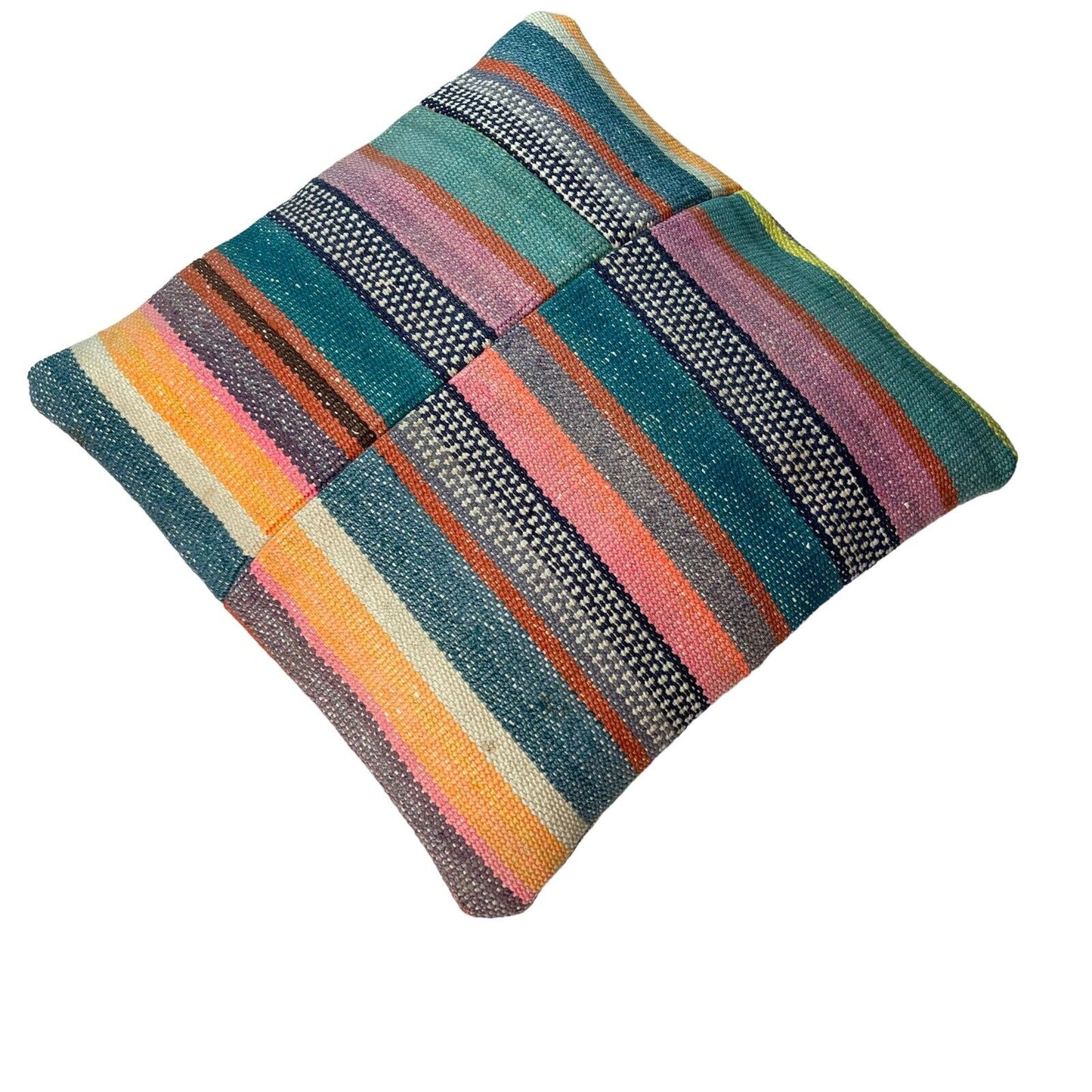 Einzigartige Kelim-Kissen,Turkish Kilim Pillow,16'×16'   Funda De Cojín Kilim