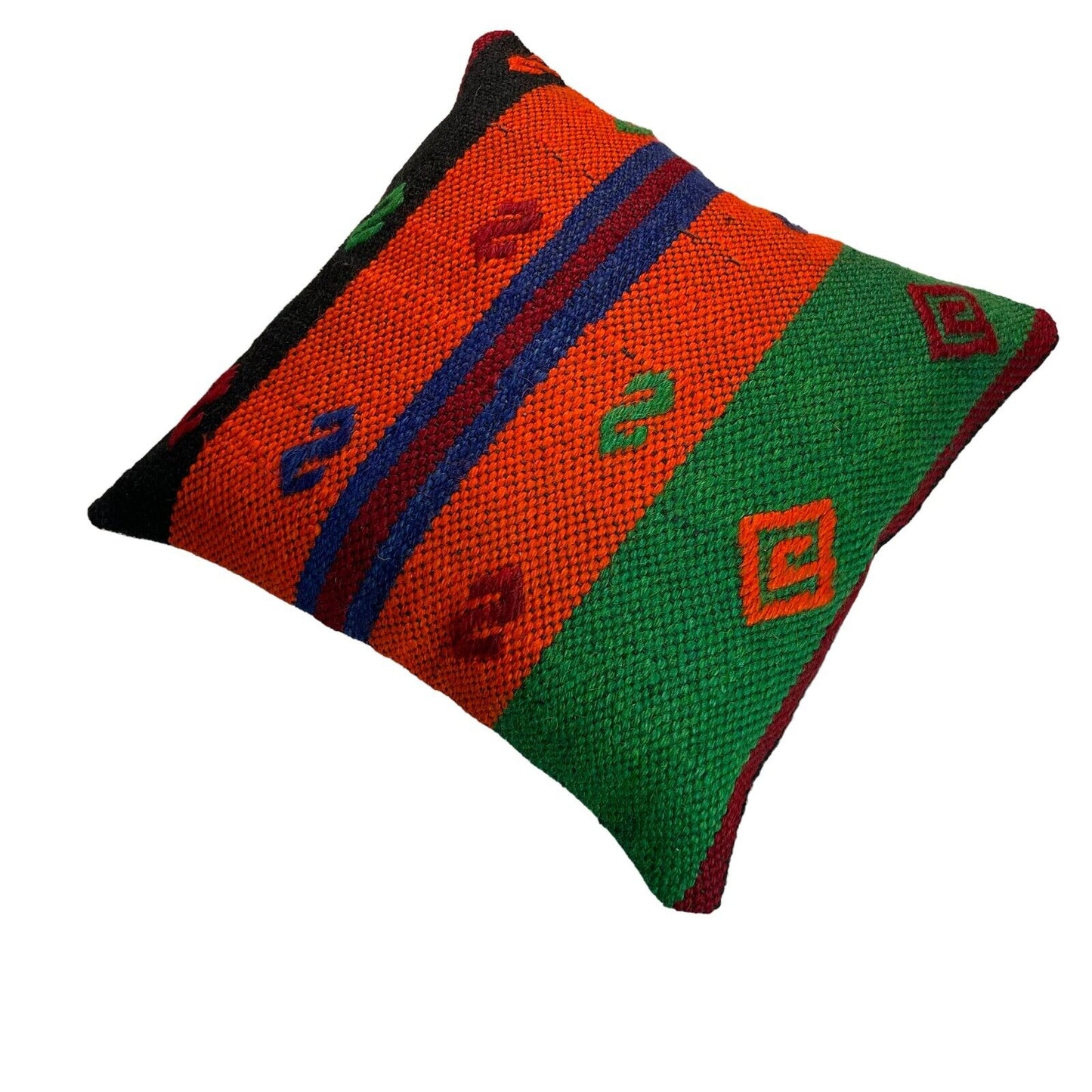 Einzigartige Kelim-Kissen,Turkish Kilim Pillow,16'×16'   Funda De Cojín Kilim