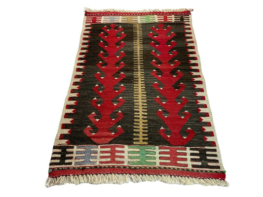 Traditionelle türkische Kelim Teppich, Vintage Turkish Kilim Rug 88 X 54 cm