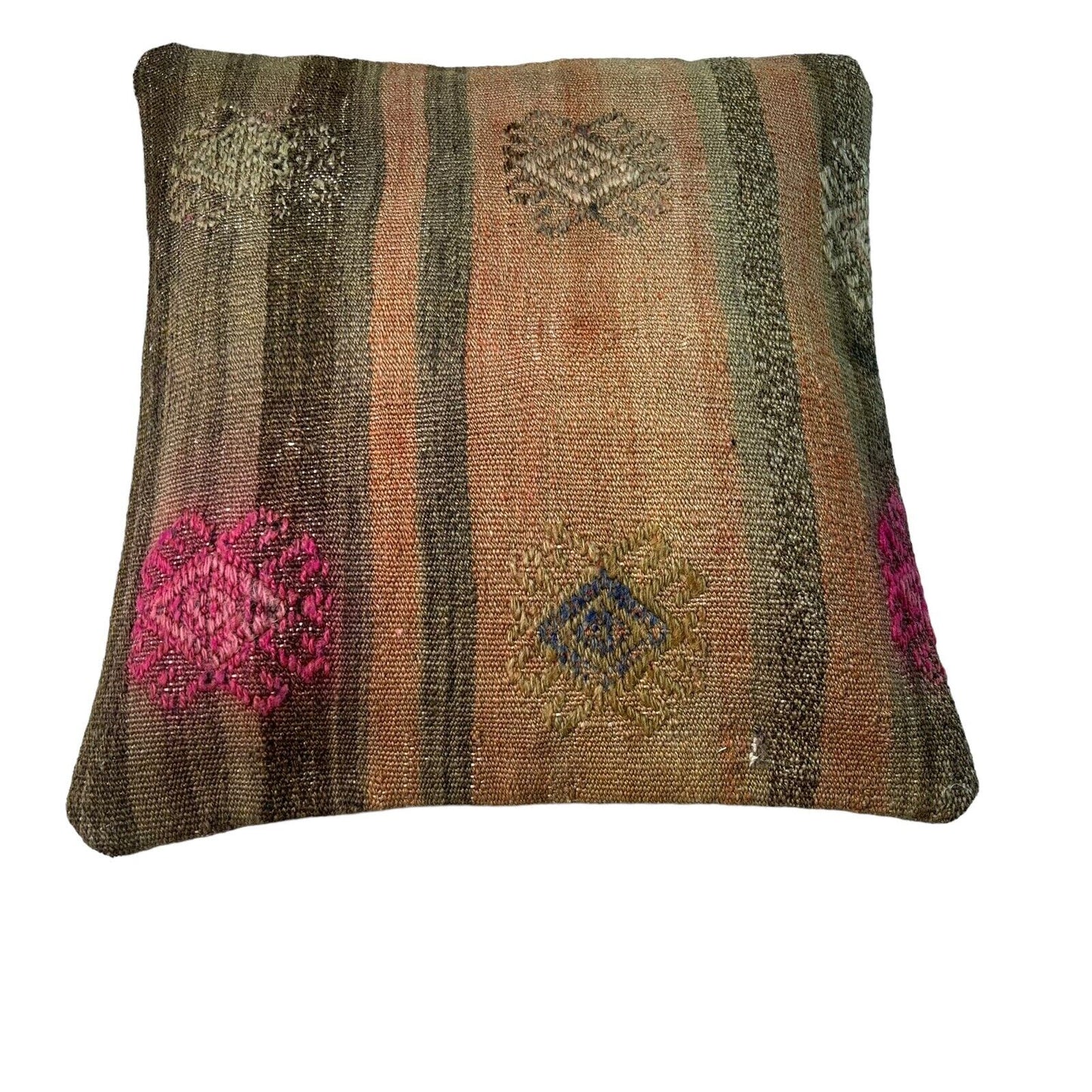 Einzigartige Kelim-Kissen,Turkish Kilim Pillow,16'×16'   Funda De Cojín Kilim