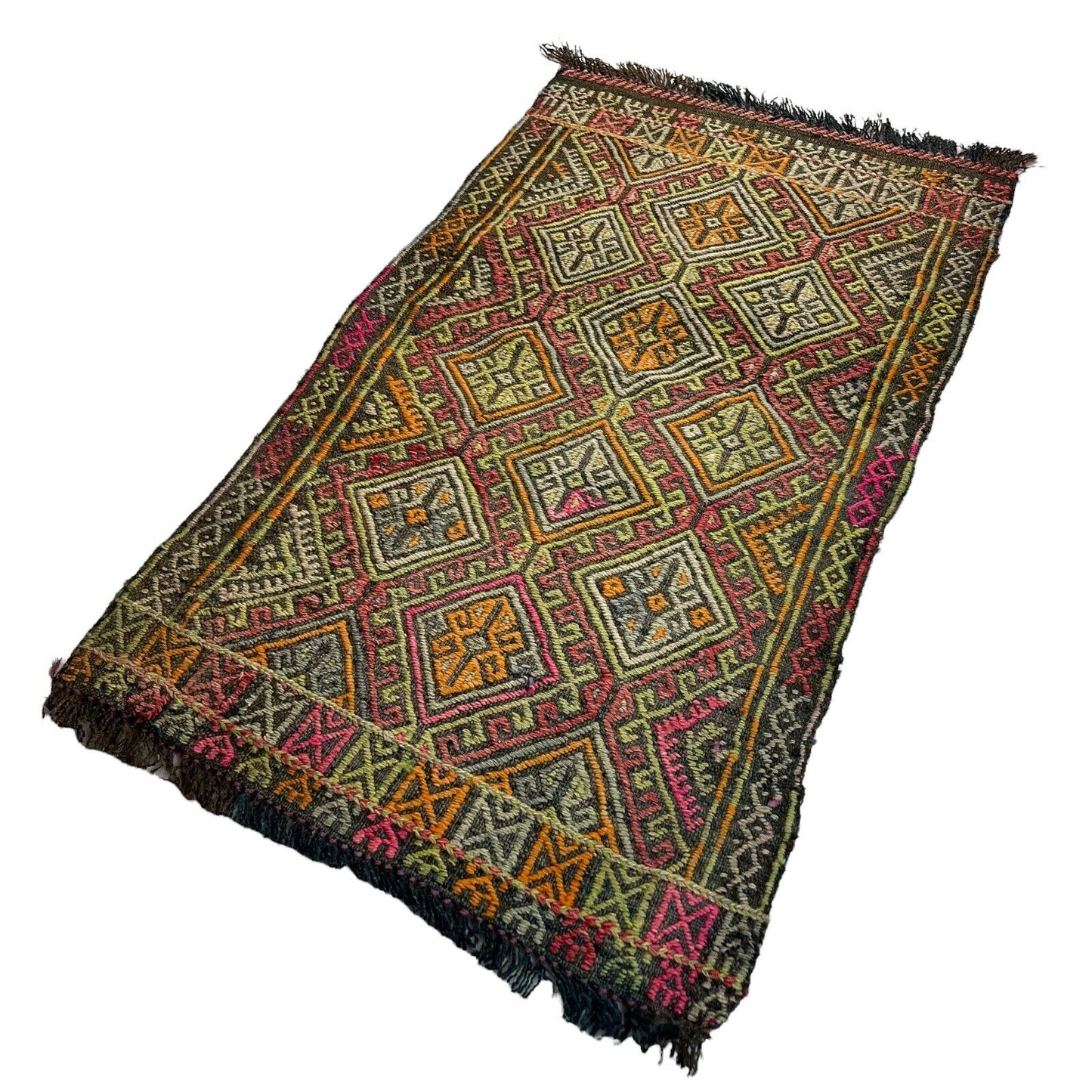 Traditionelle türkische Kelim Teppich, Vintage Turkish Kilim Rug 90x52 cm