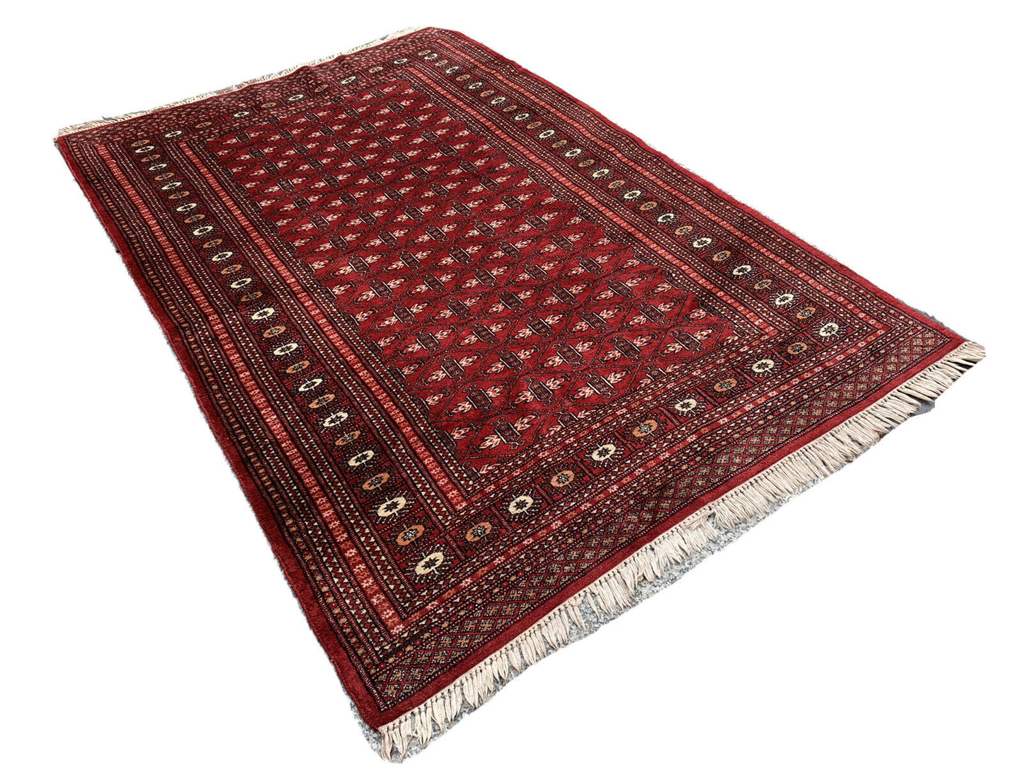 Feiner Handgeknüpfter Orientteppich Turkman Buchara Yomut 190x120cm Tapis