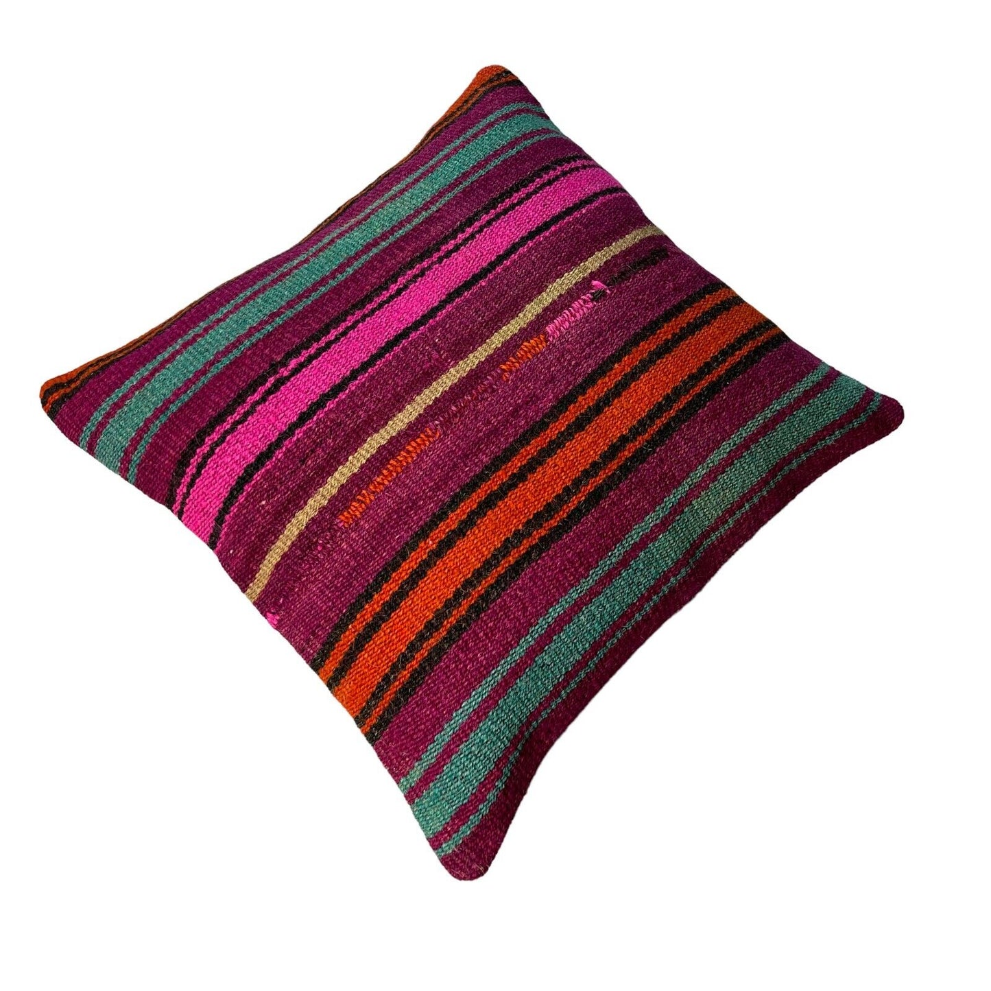 Einzigartige Kelim-Kissen,Turkish Kilim Pillow,16'×16'   Funda De Cojín Kilim