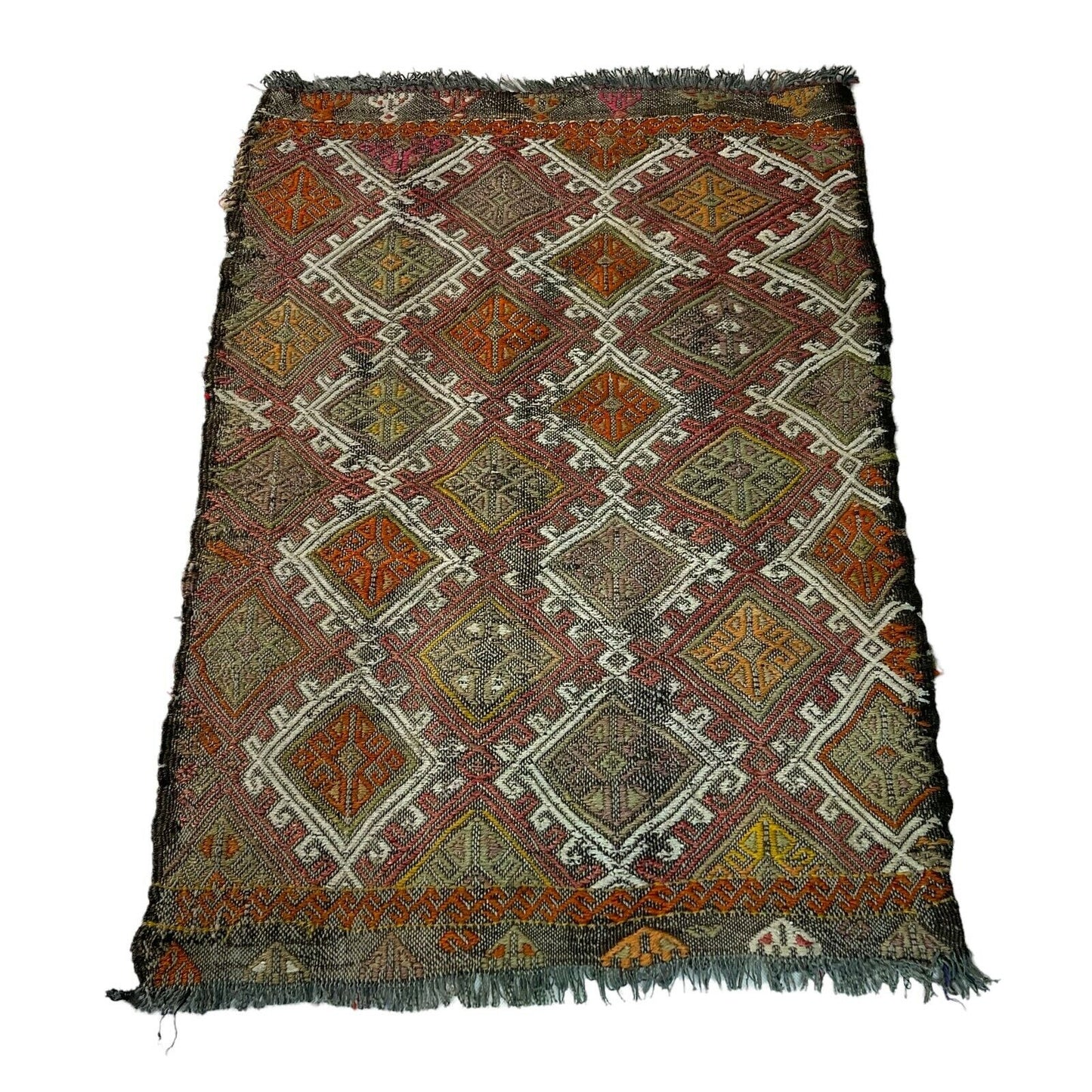 Traditionelle türkische Kelim Teppich, Vintage Turkish Kilim Rug 72 X 51 Cm