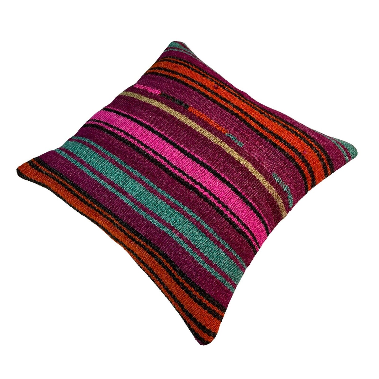 Einzigartige Kelim-Kissen,Turkish Kilim Pillow,16'×16'   Funda De Cojín Kilim