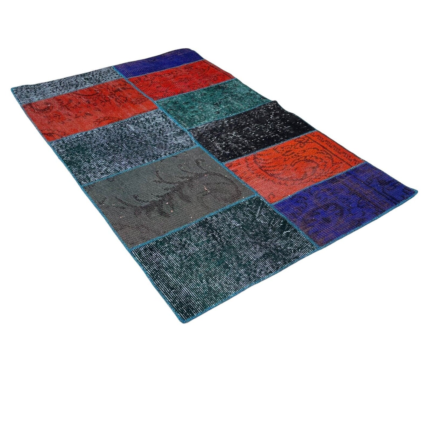 Unique Turkish Vintage Distressed  Patchwork Rug , 150 x 91 cm