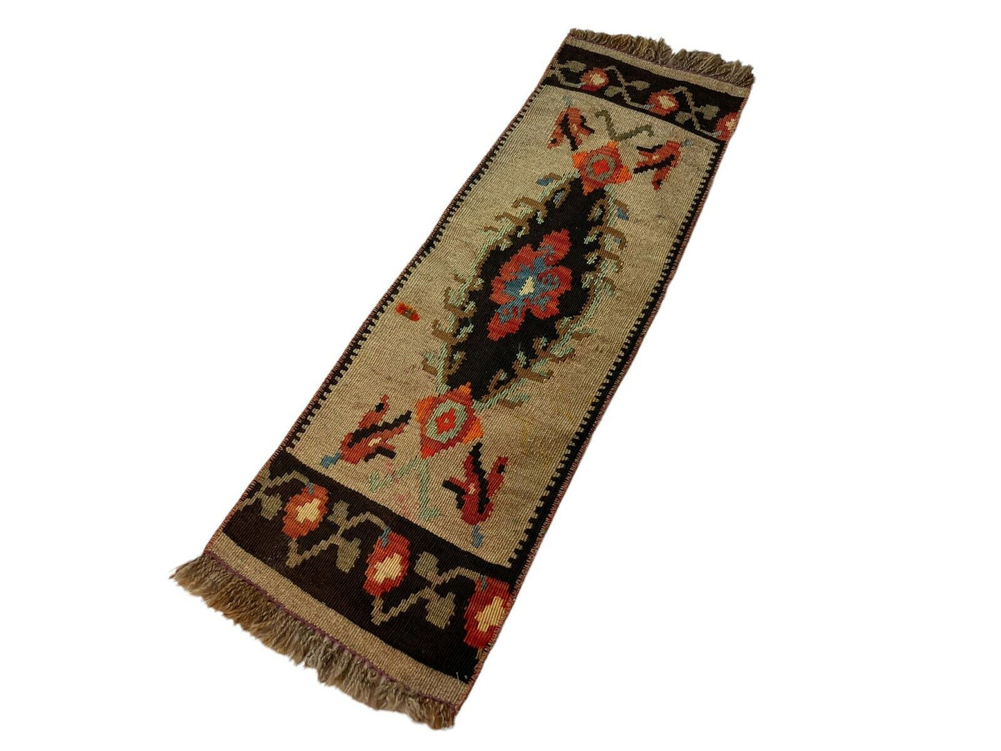 Traditionelle türkische Kelim Teppich, Vintage Turkish Kilim Rug 97X32 cm