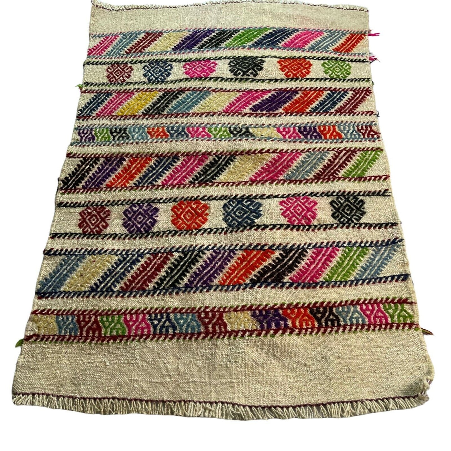 Traditionelle türkische Kelim Teppich, Vintage Turkish Kilim Rug 100 X 67 Cm