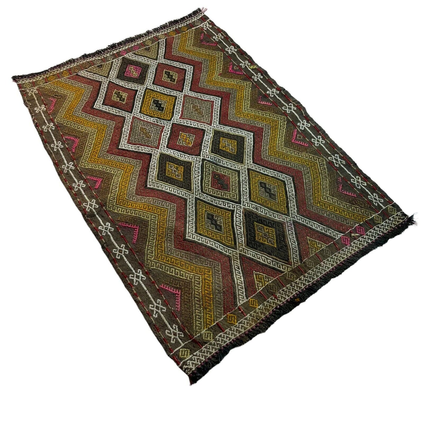 Traditionelle türkische Kelim Teppich, Vintage Turkish Kilim Rug 78X54 cm