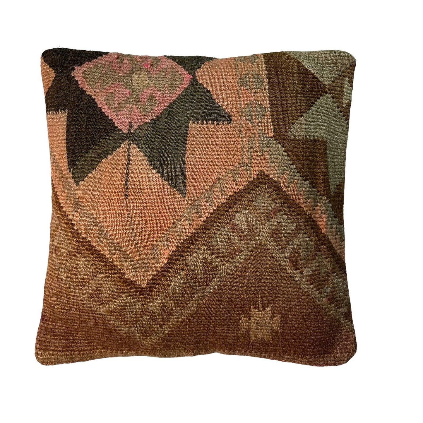 Einzigartige Kelim-Kissen,Turkish Kilim Pillow,16'×16'   Funda De Cojín Kilim