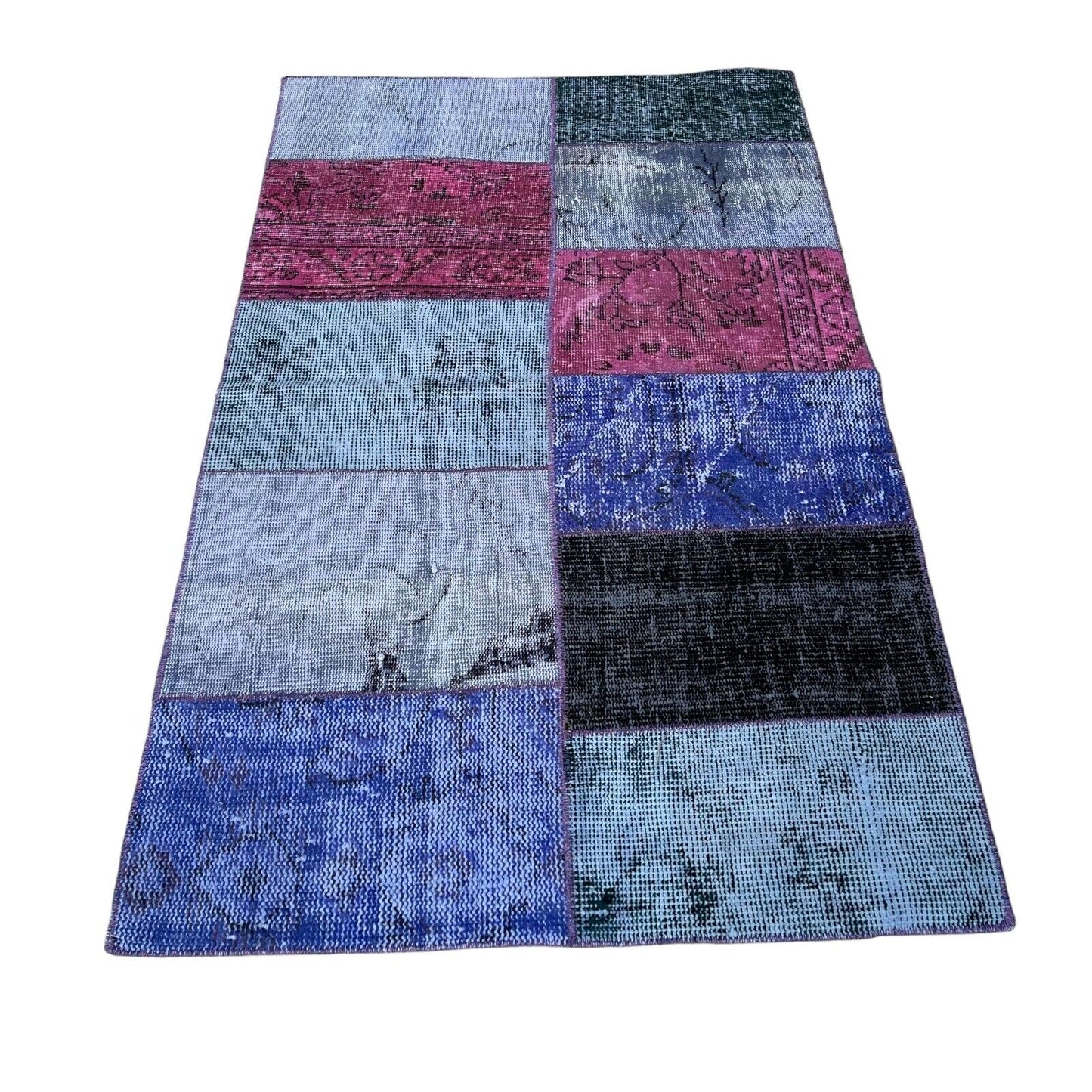 Unique Turkish Vintage Distressed  Patchwork Rug , 150 x 91 cm