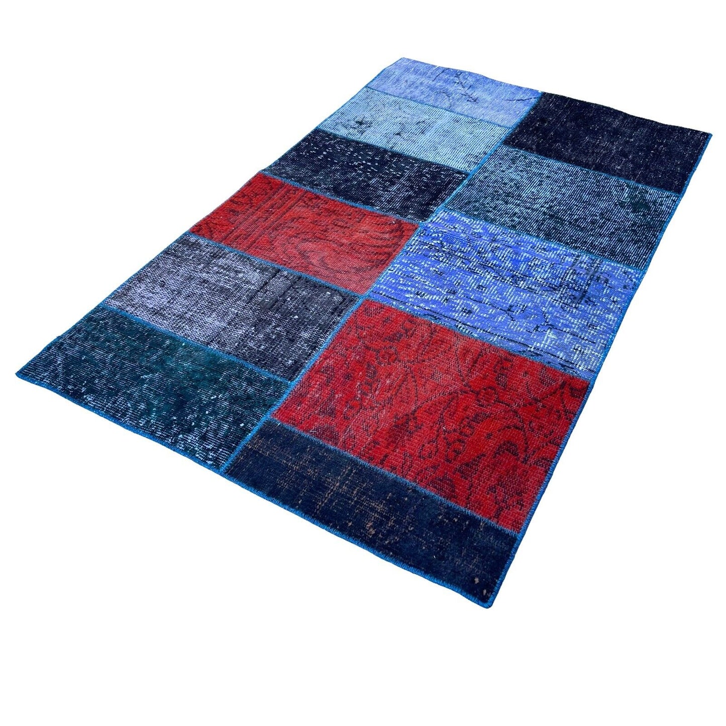 Unique Turkish Vintage Distressed  Patchwork Rug , 150 x 91 cm