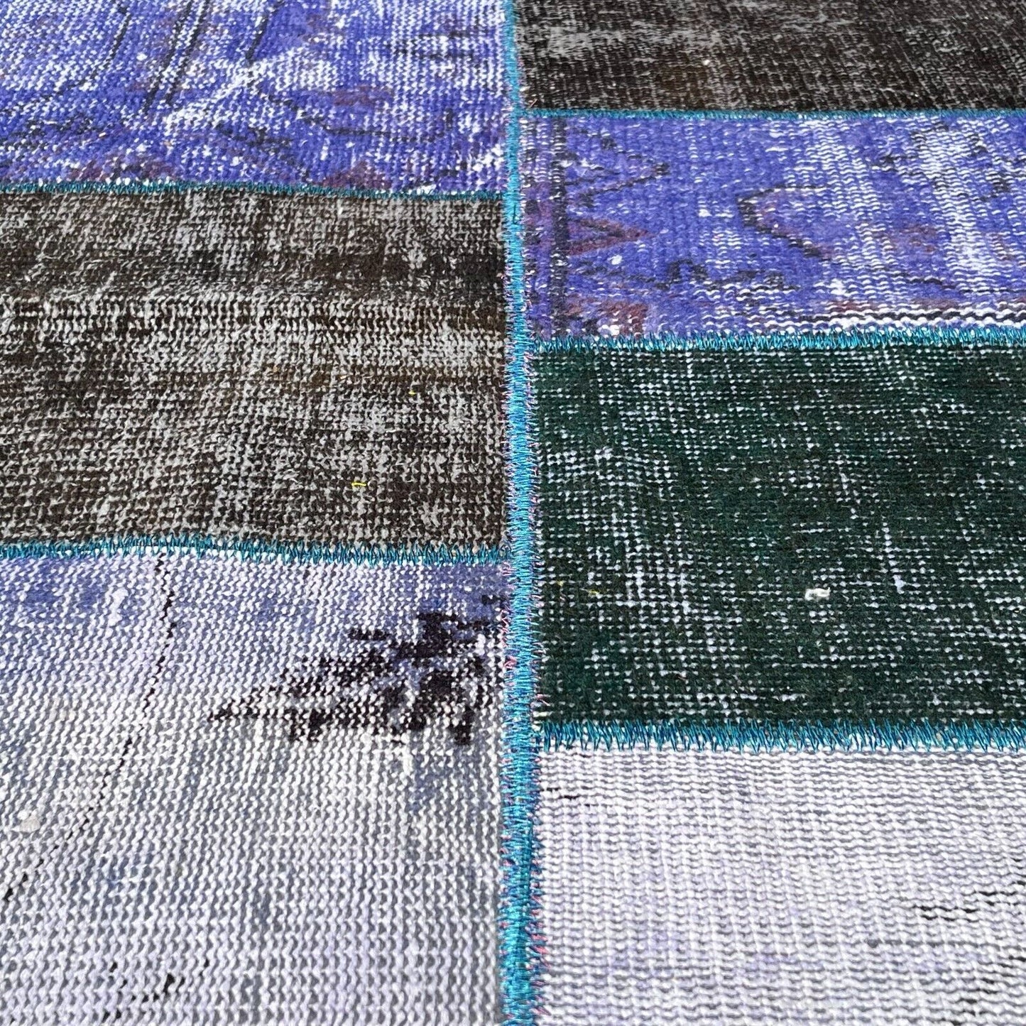 Unique Turkish Vintage Distressed  Patchwork Rug , 150 x 91 cm