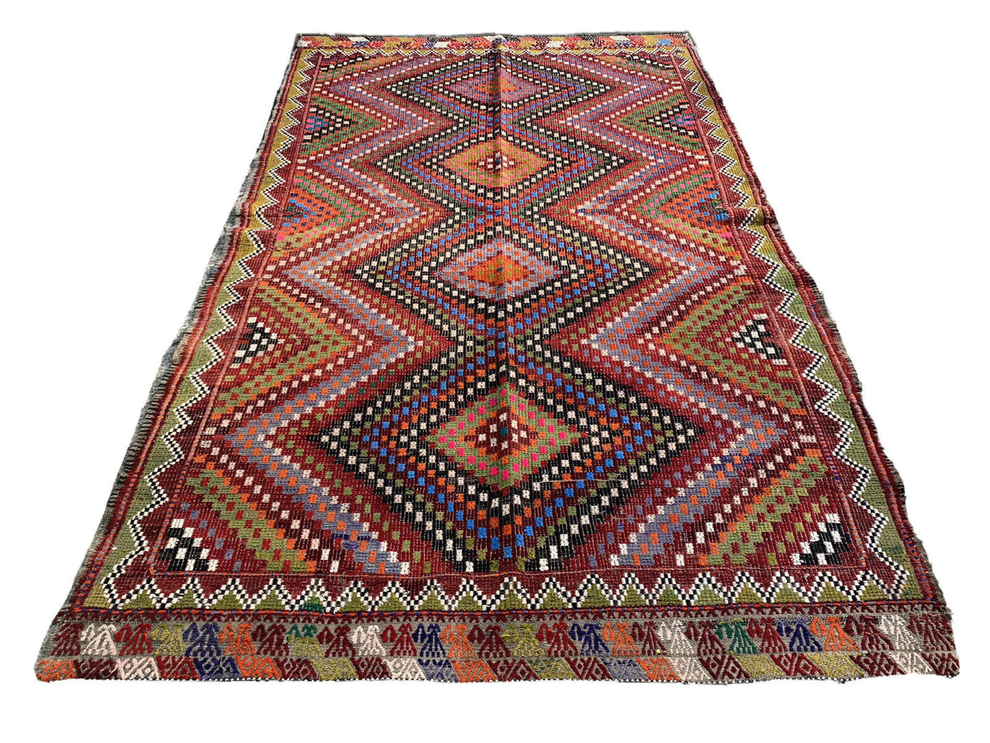 Traditional Turkish Kilim Rug,Vintage Anatolian Kelim Teppich 260x160 cm