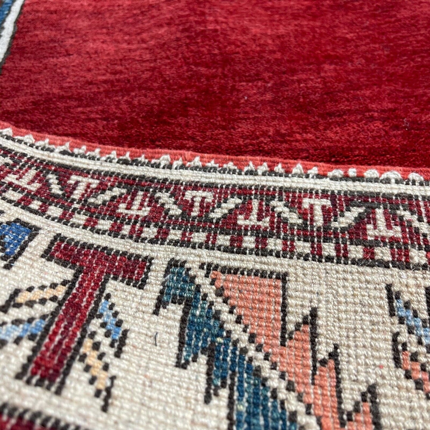 Traditionelle Afghan Kargai Teppich, Vintage Wolle Landhaus Teppich 110 X 87 Cm